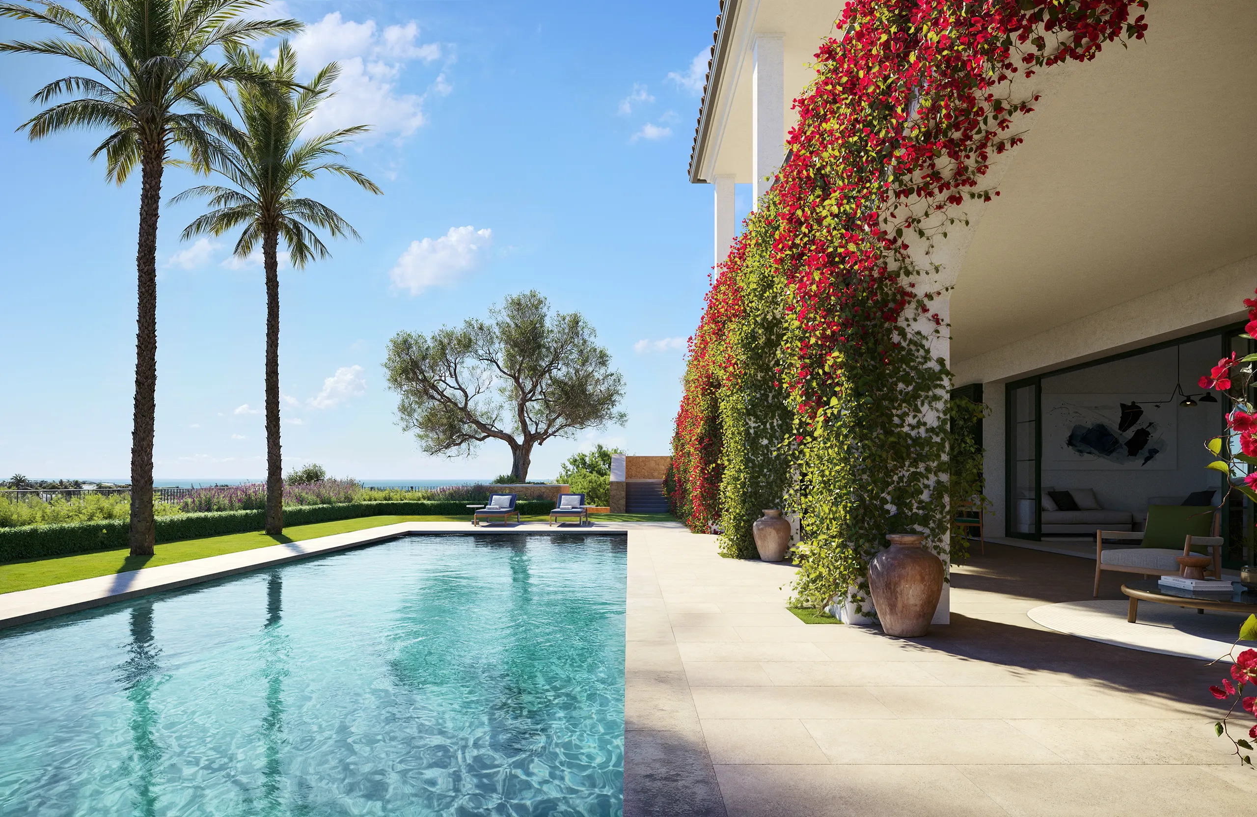 Villa Finca Cortesin Marbella Pool Property Branding Virtual Tour