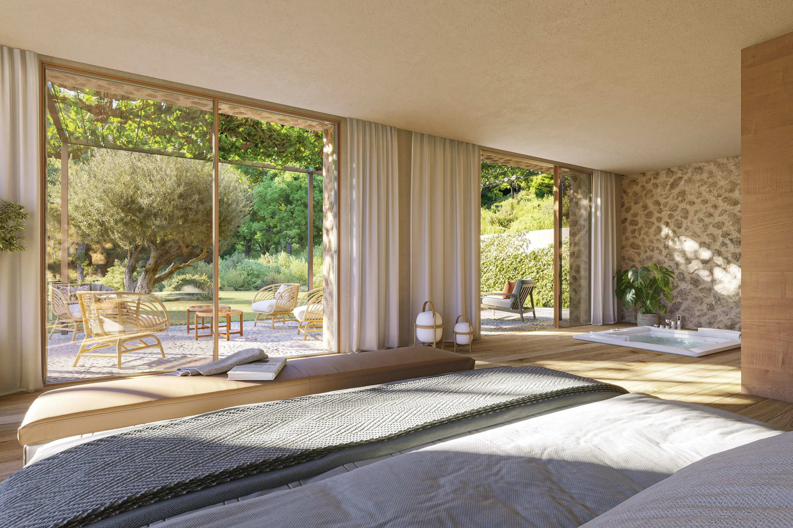 House Bunyola Mallorca Bedroom Property Branding Cgi