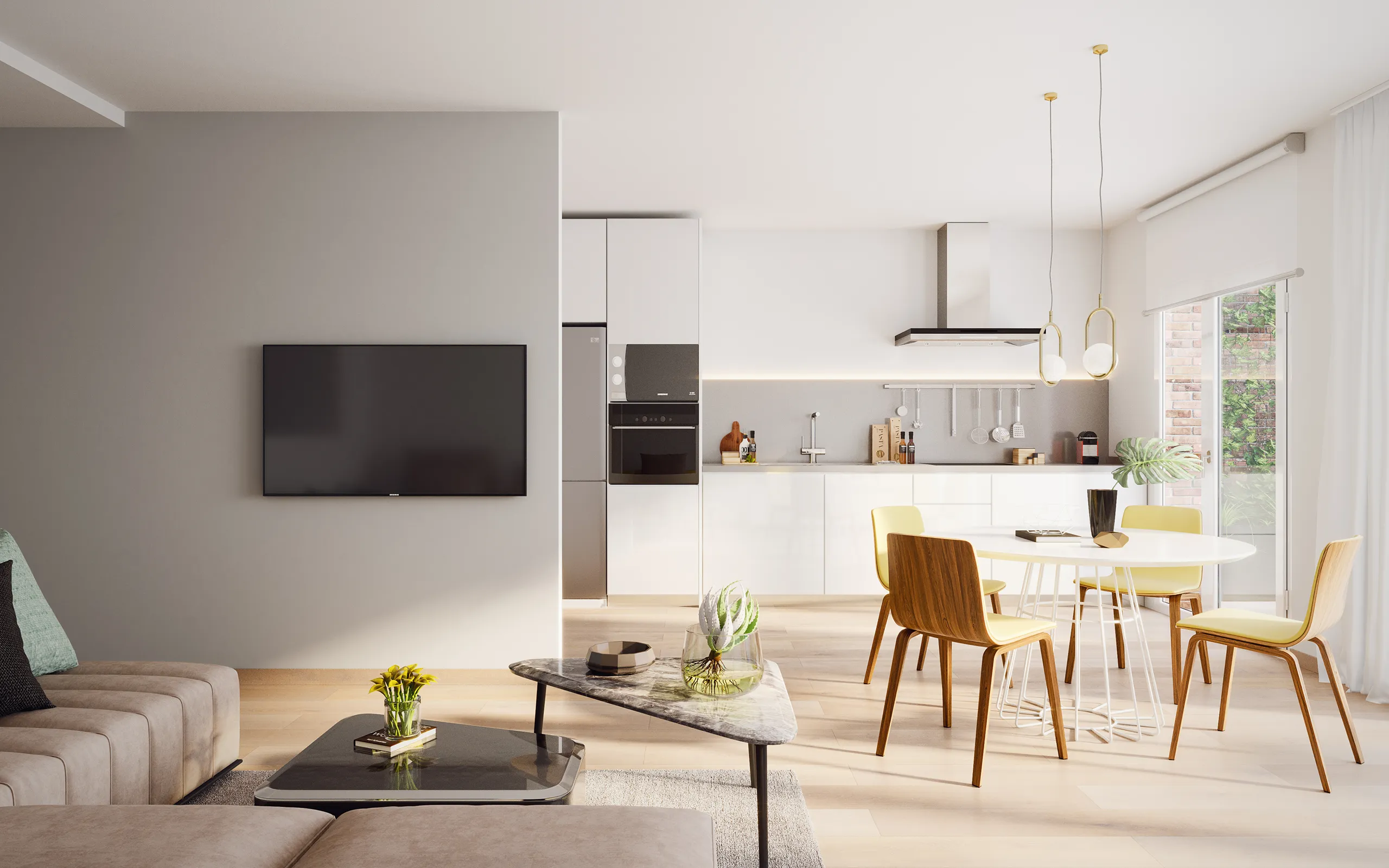 Viviendas Parque Rubin Gijon Kitchen Hyperrealistic 3D