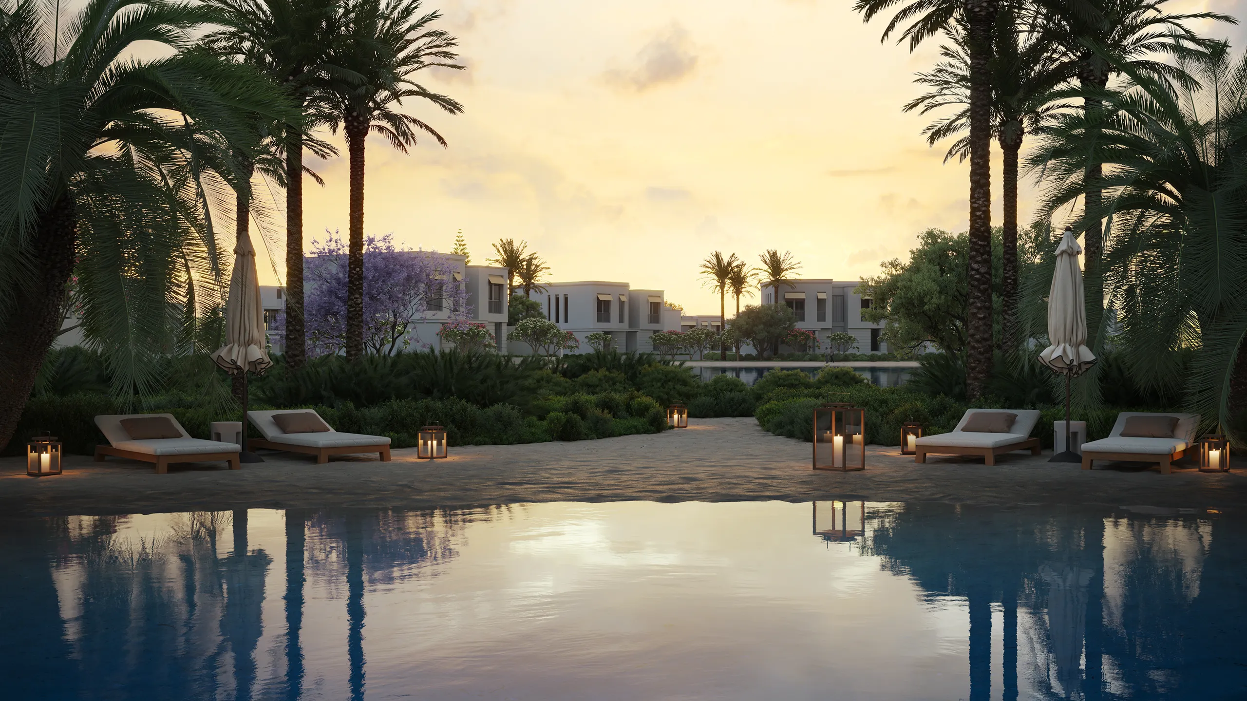 Soul Masterplan Egypt Pool Real Estate Rendering