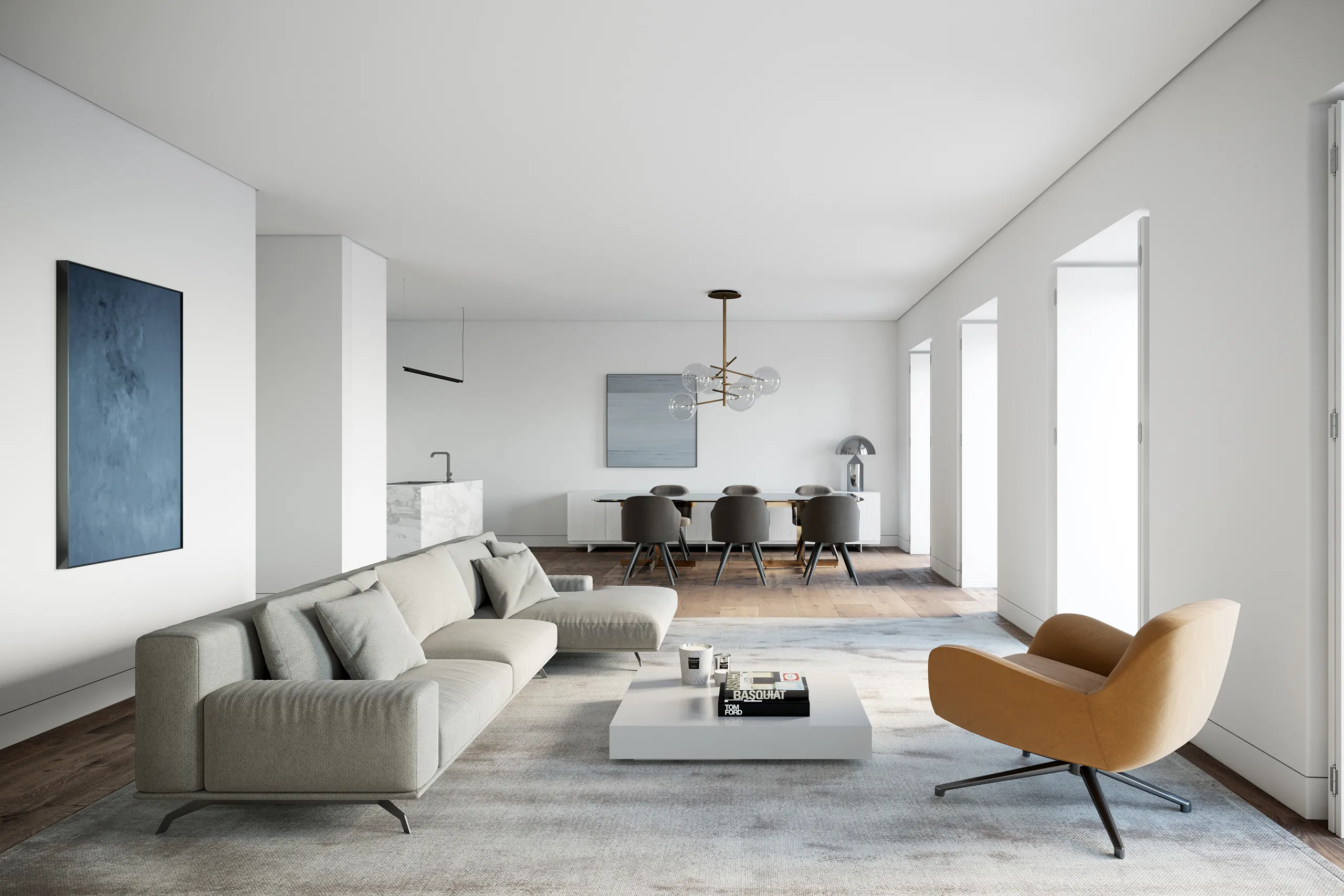 Eduardo Coelho Residences Lisboa Portugal Living Architectural Renders