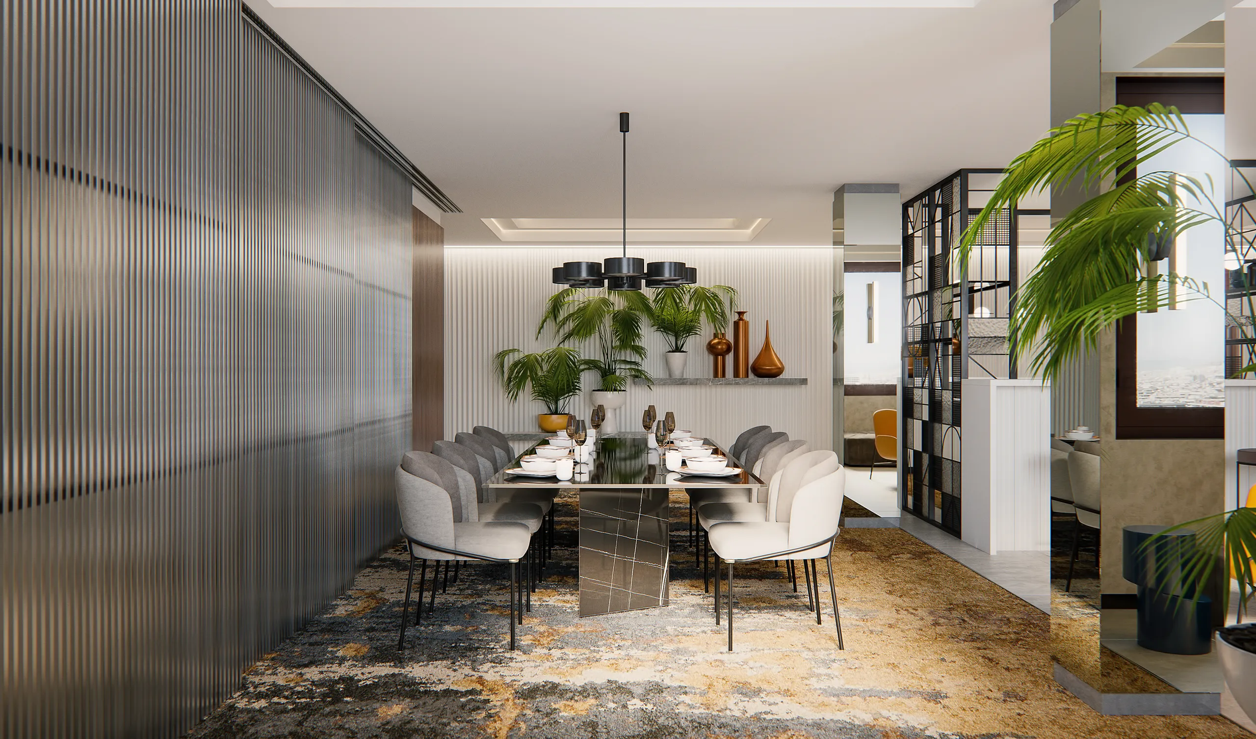Hotel Sofia Barcelona Barcelona Restaurant Bar Architectural Visualization