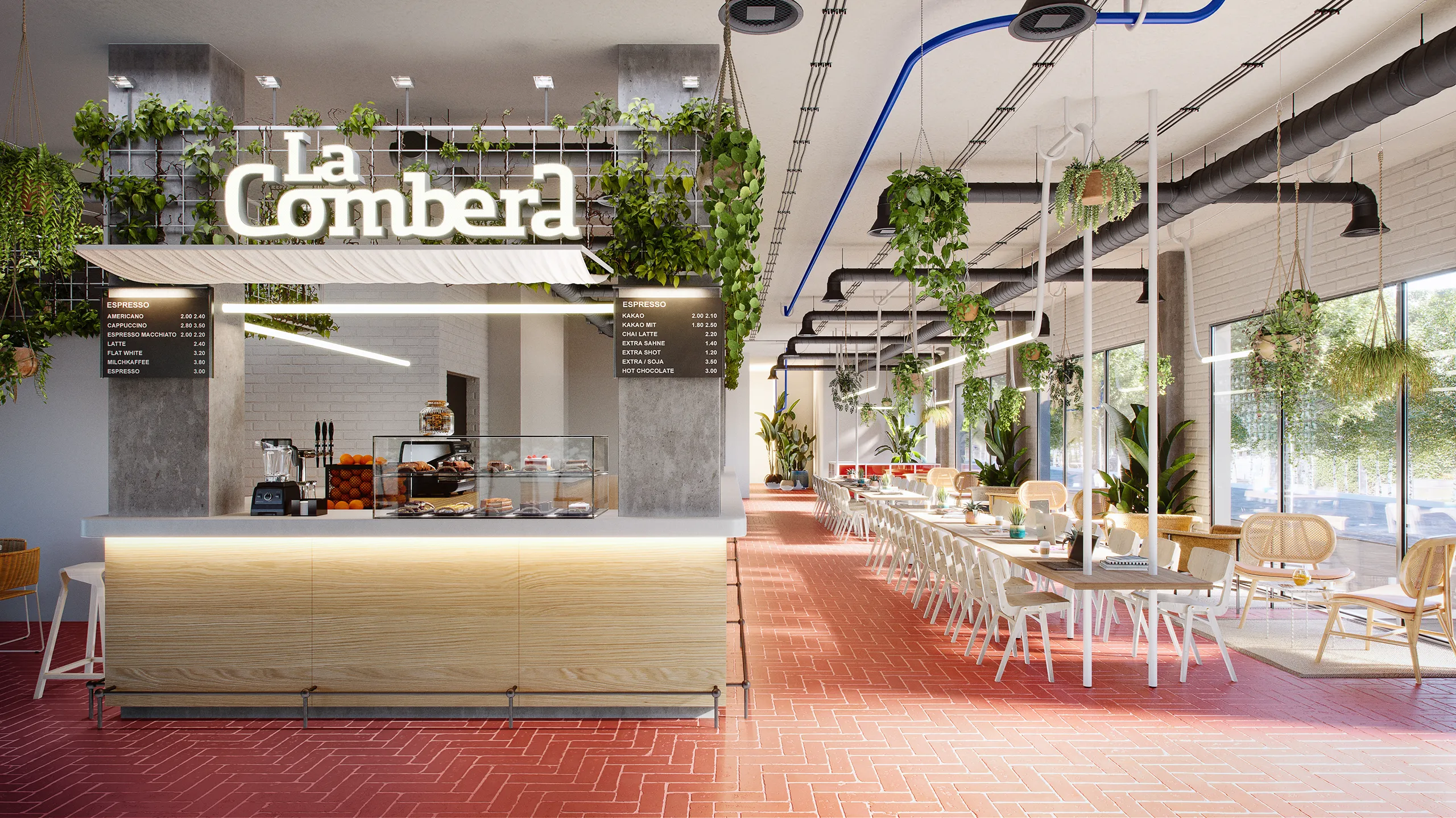 Residencia Aleu Barcelona Restaurant Bar Photorealistic Visualization