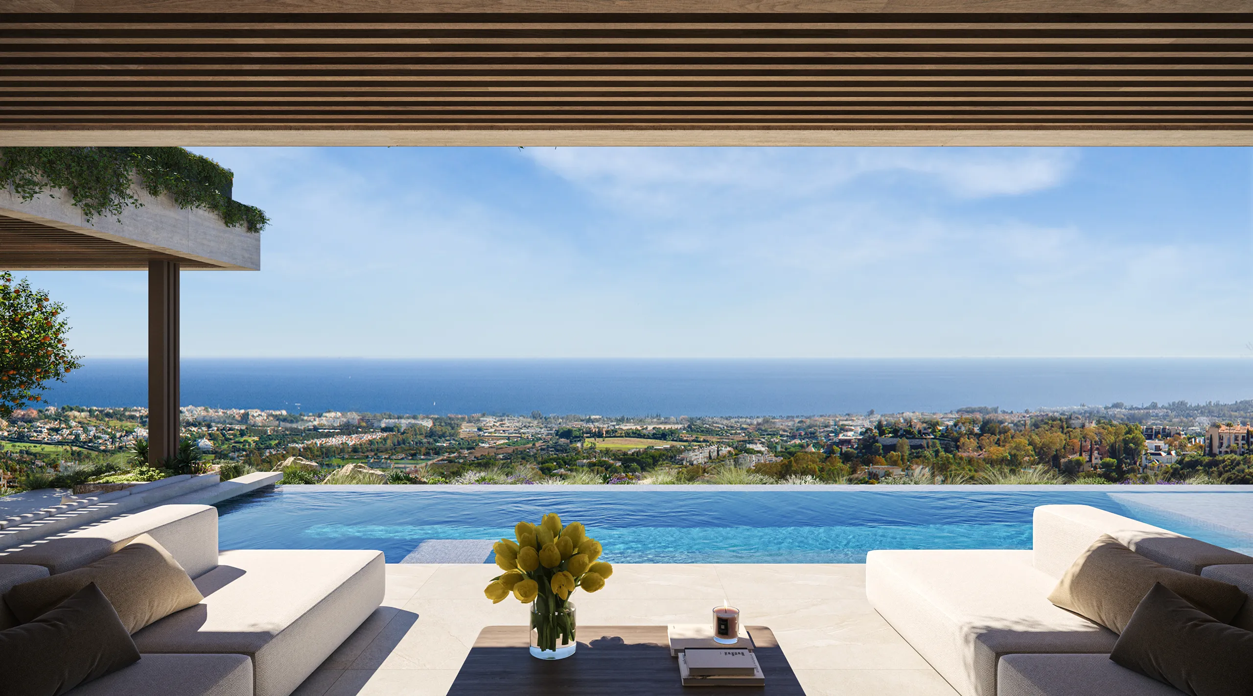 Sky Villas Marbella Balcon fotorrealismo 3D