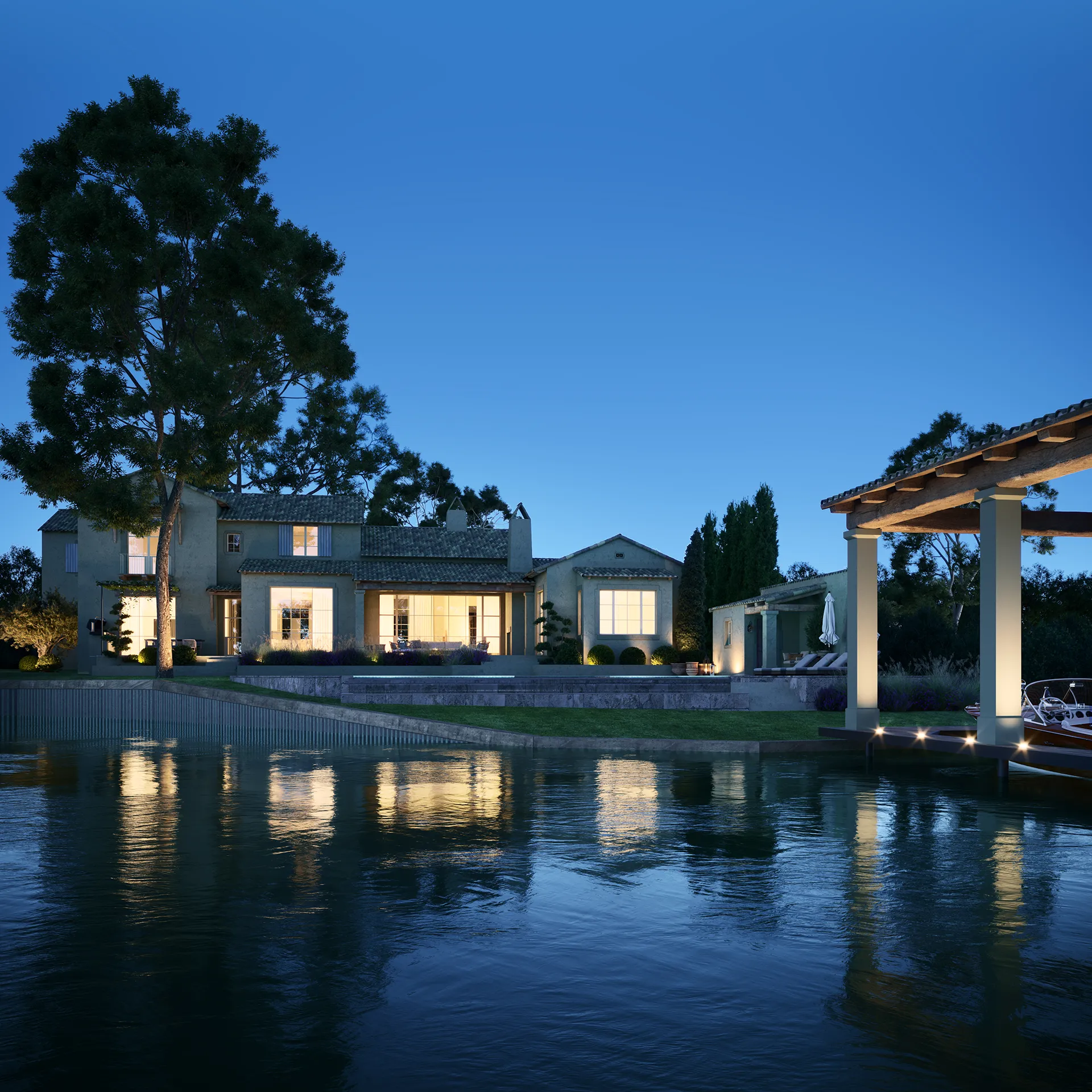 House Laguna Usa Pool Hyperrealistic Visualisation