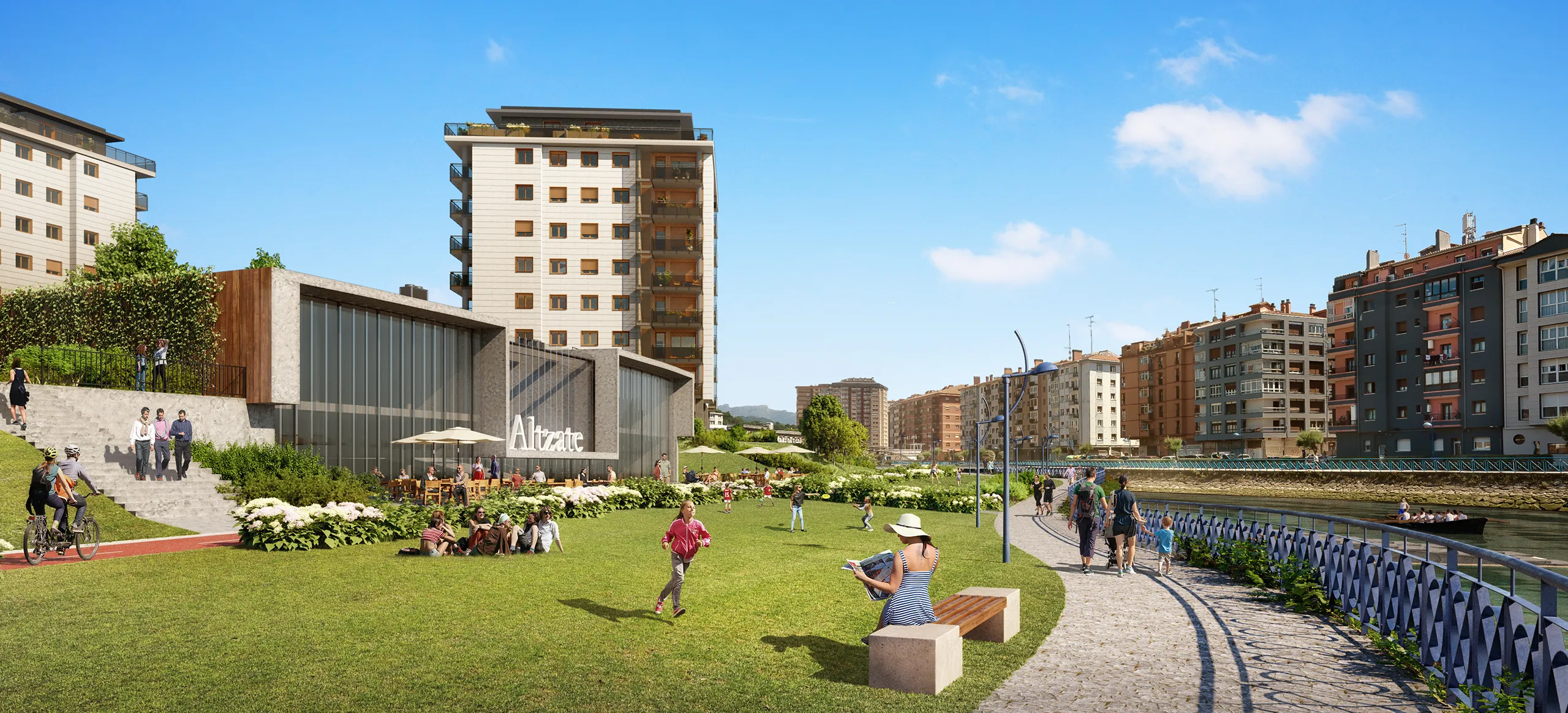 Viviendas Alzate San Sebastian Fassade eye level Architectural Visualization