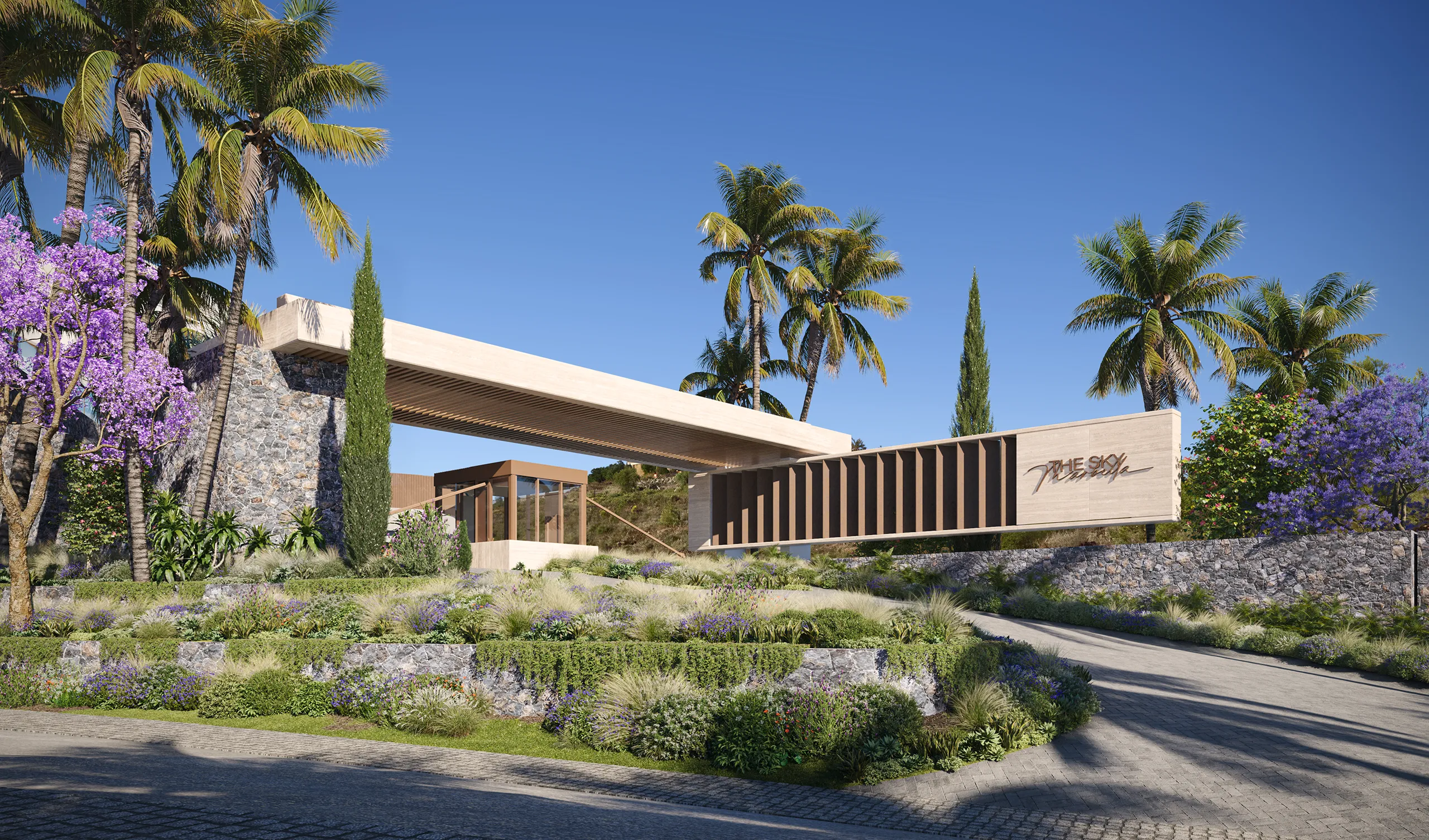Sky Villas Marbella Fachada Visualizacion fotorrealista