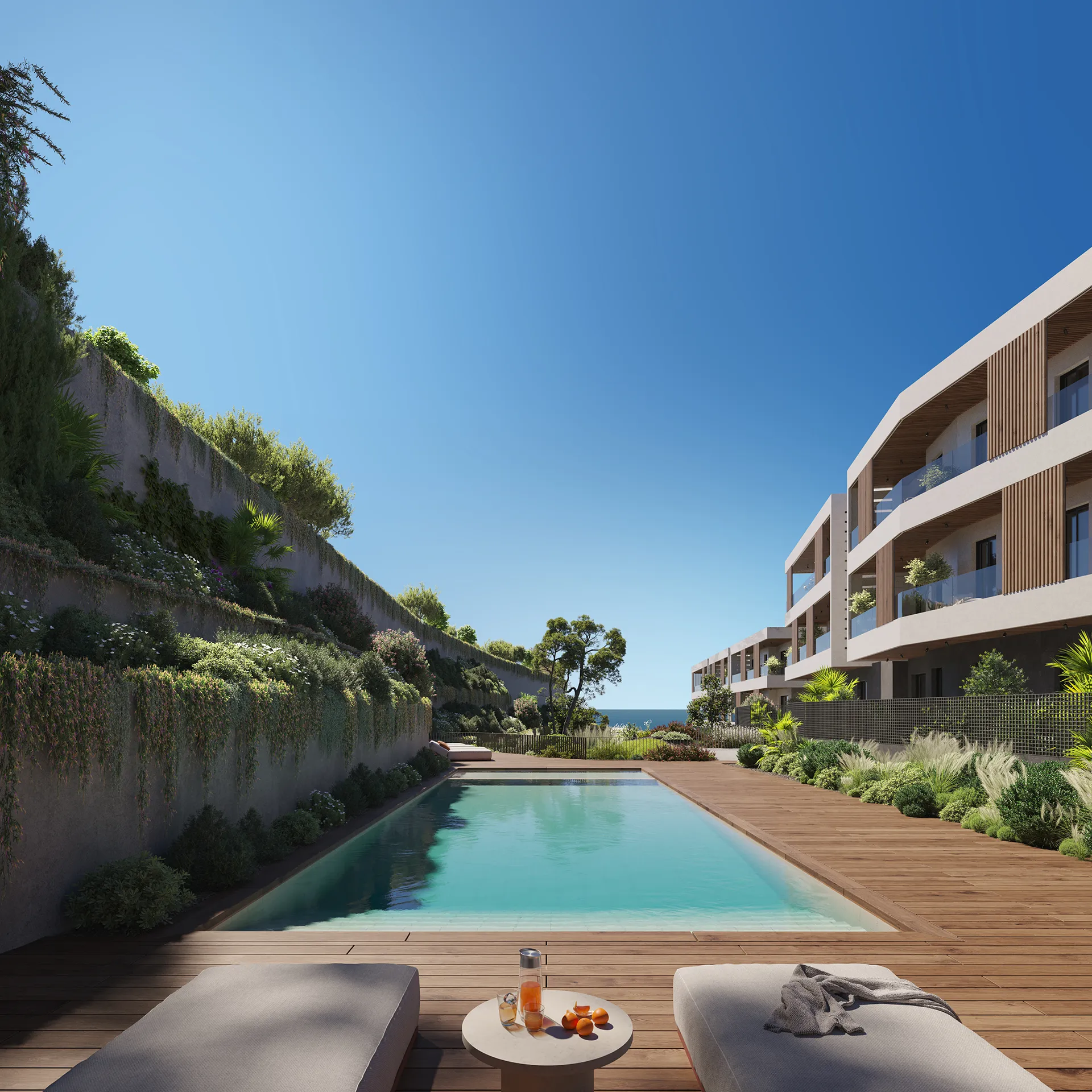 Viviendas Masnou Barcelona piscina 3D Inmobiliario