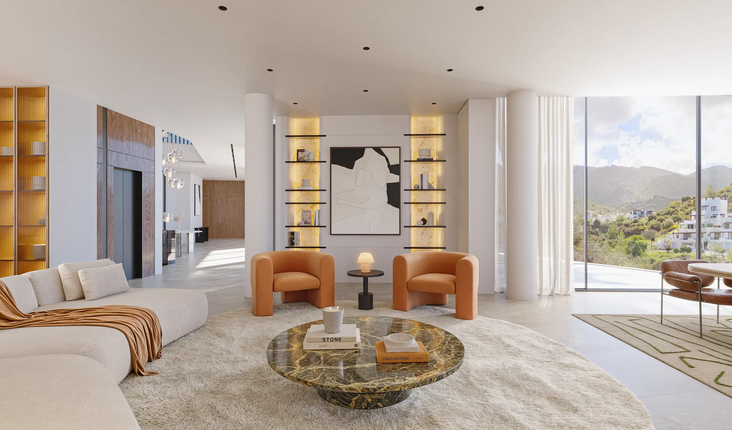 Villa Alsancak Cyprus sala estar Renders arquitectura