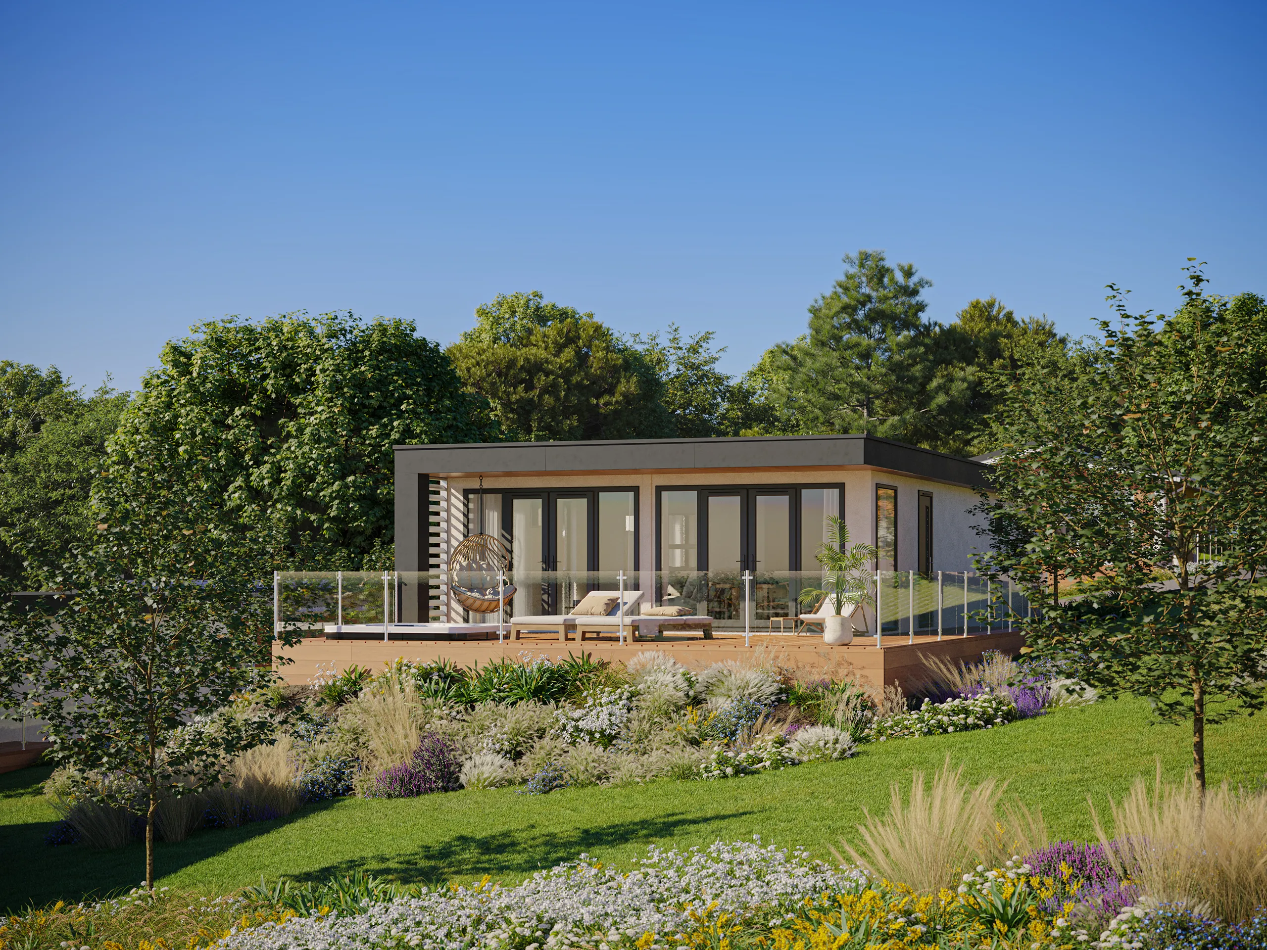 Lodge Dylan South Wales Uk terrace Hyperrealistic 3D