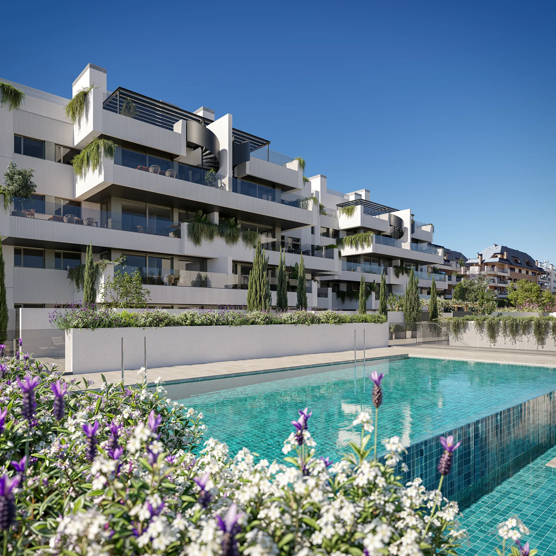 Viviendas Boadilla Madrid Aerial view Architectural 3D