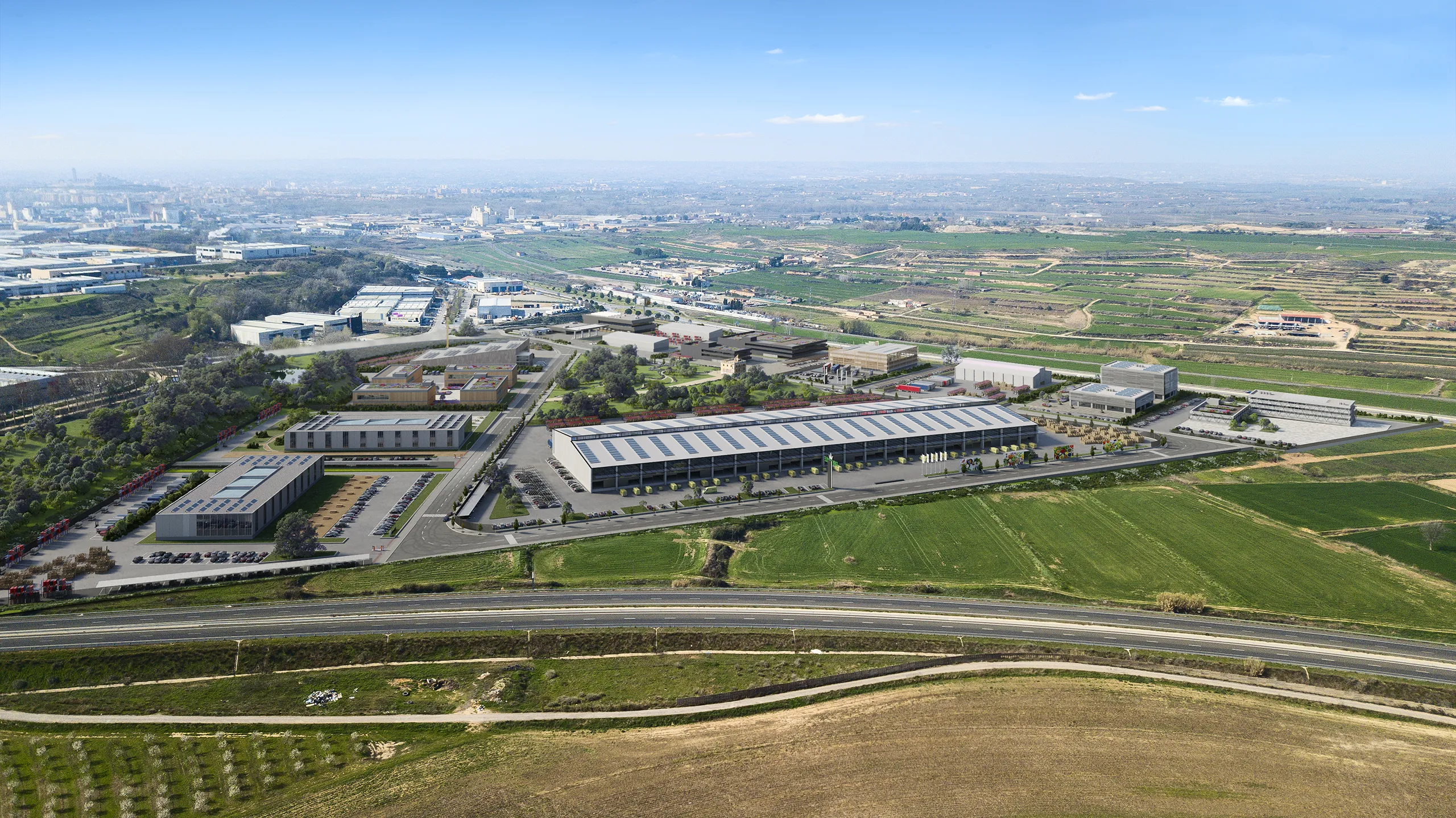 Sur 35 Masterplan Lleida Lleida Aerial view Architecture Visualization
