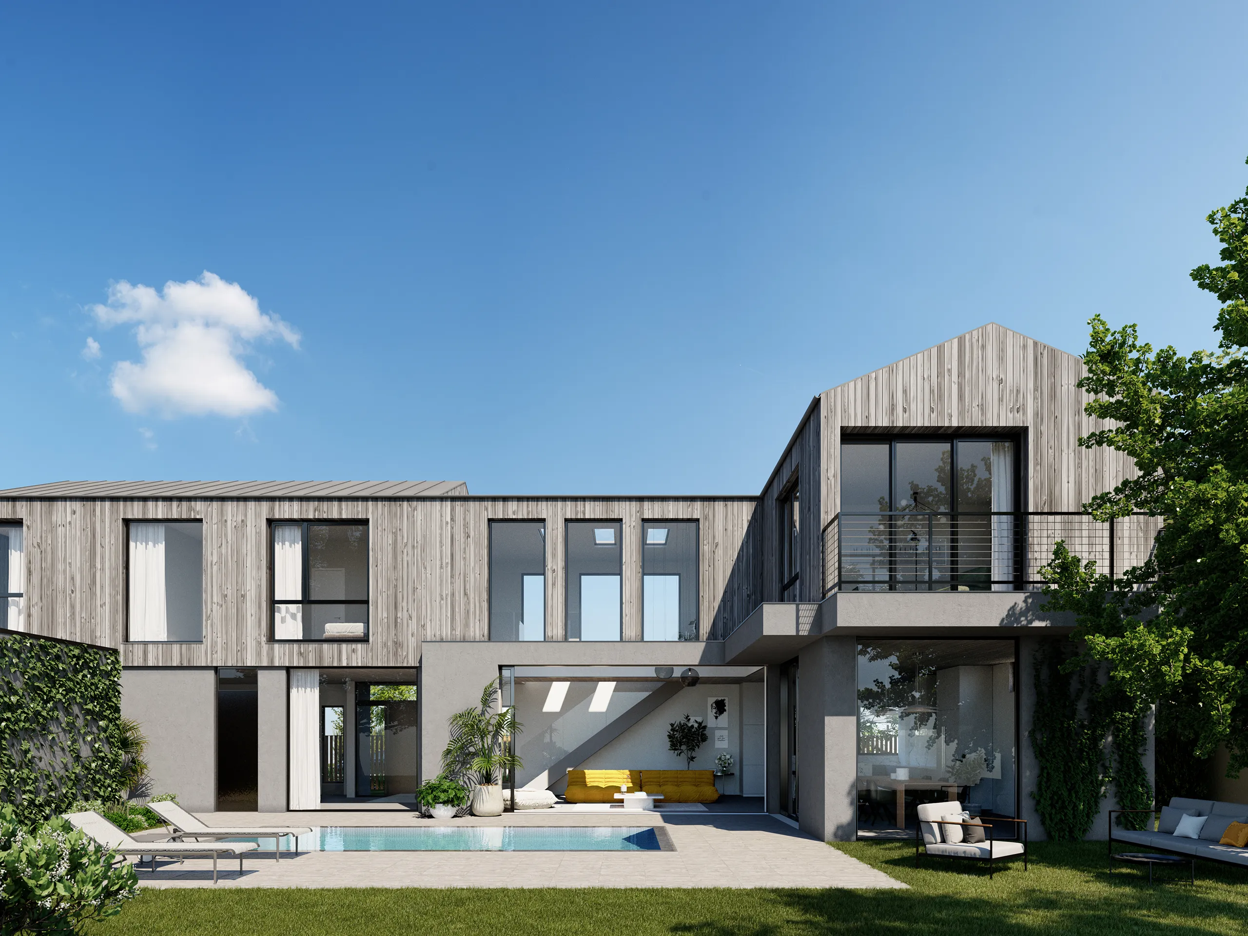 Villa Los Angeles Usa Fassade eye level architectural cgi