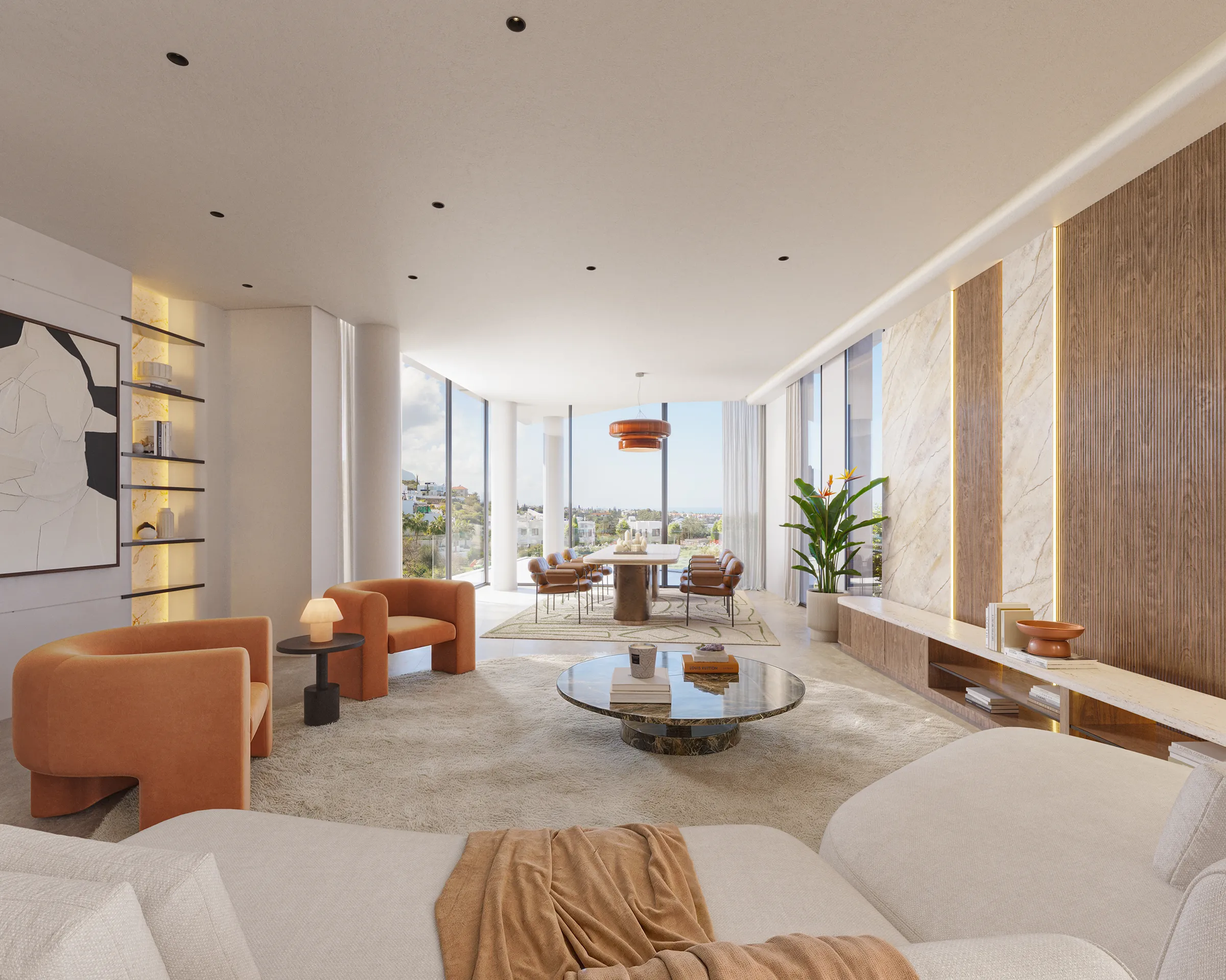 Villa Alsancak Cyprus sala estar 3d arquitectura