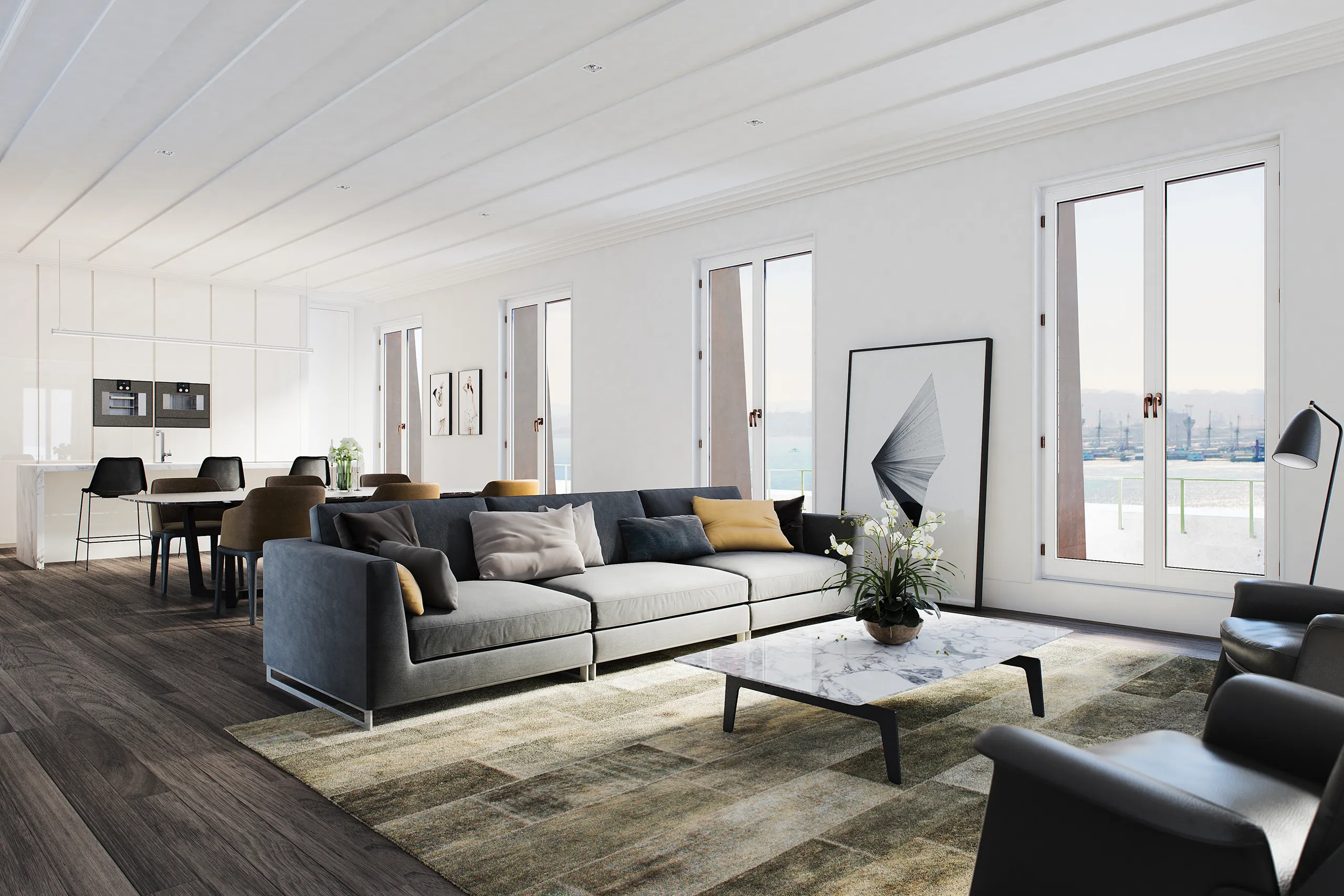 Emenda Apartments Lisboa Portugal Living Architectural Visualization
