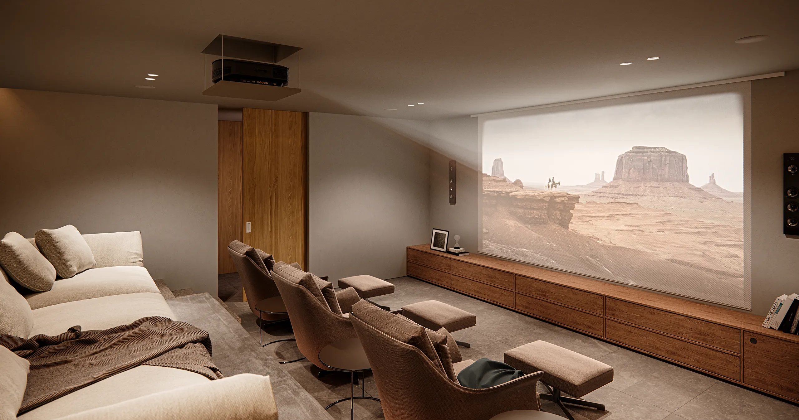 House Cala Llamp Mallorca Home Cinema real estate renders