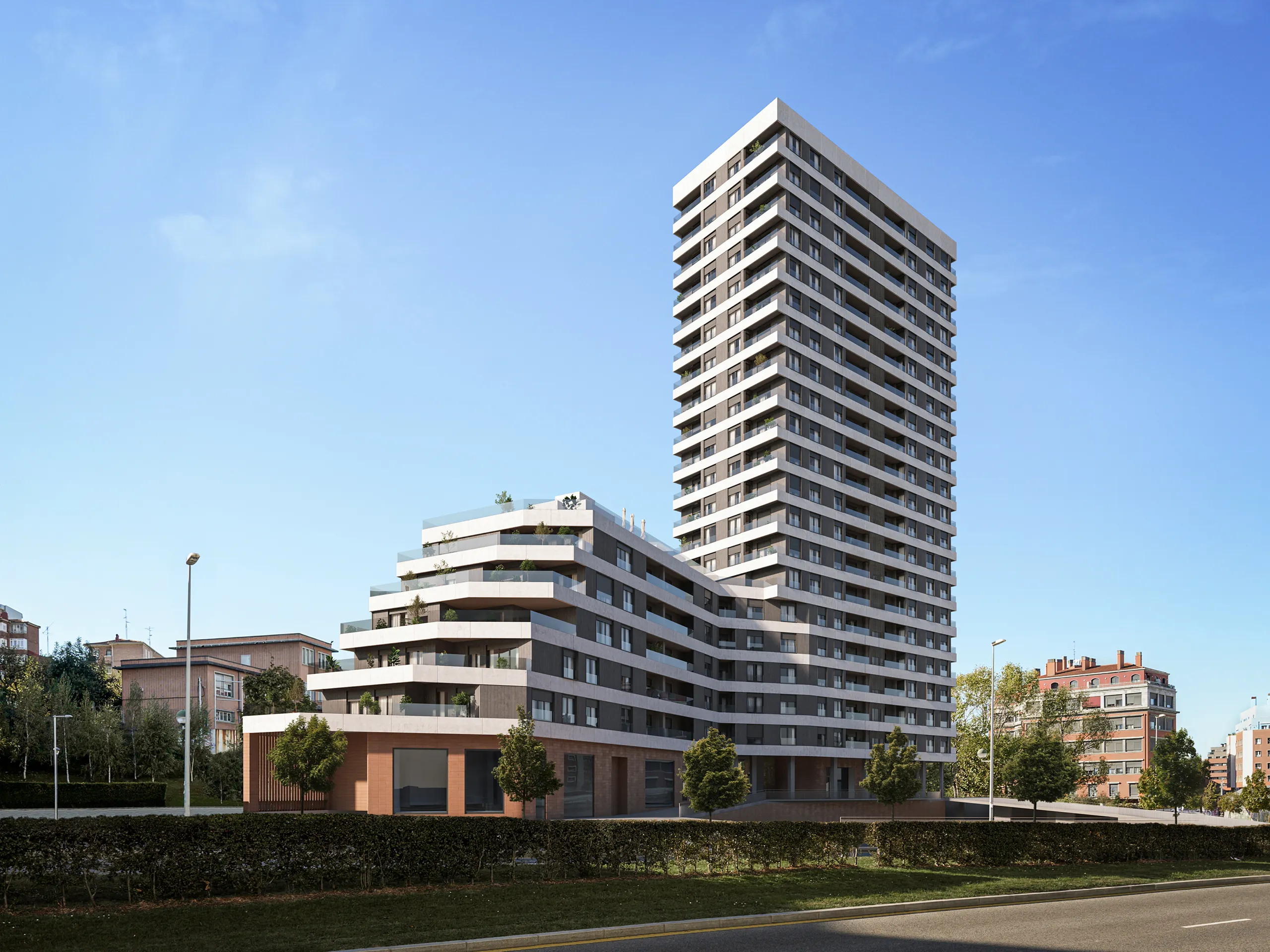 Viviendas Barakaldo Bilbao Fassade eye level Property Branding Cgi