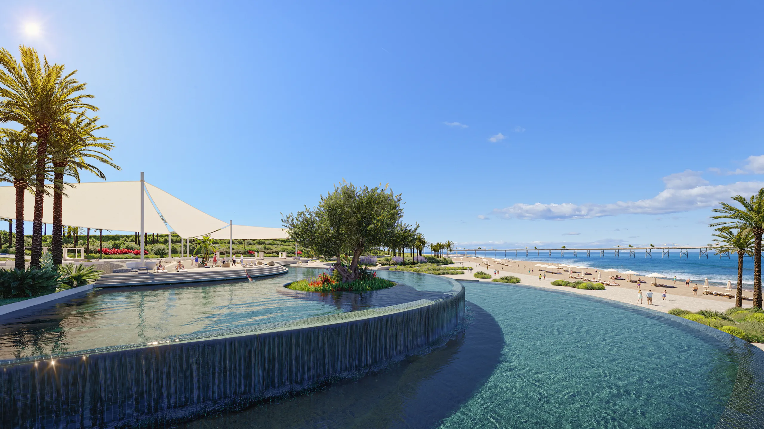 Soul Masterplan Egypt Pool Property Branding 3D