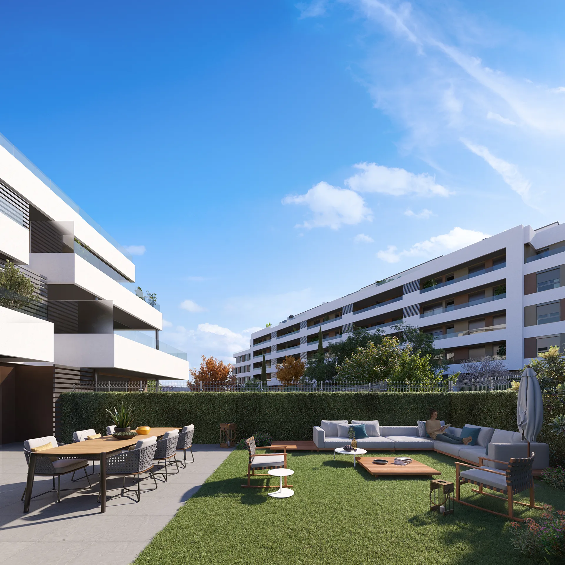 Viviendas Valladolid Valladolid Garden Photorealistic Visualization