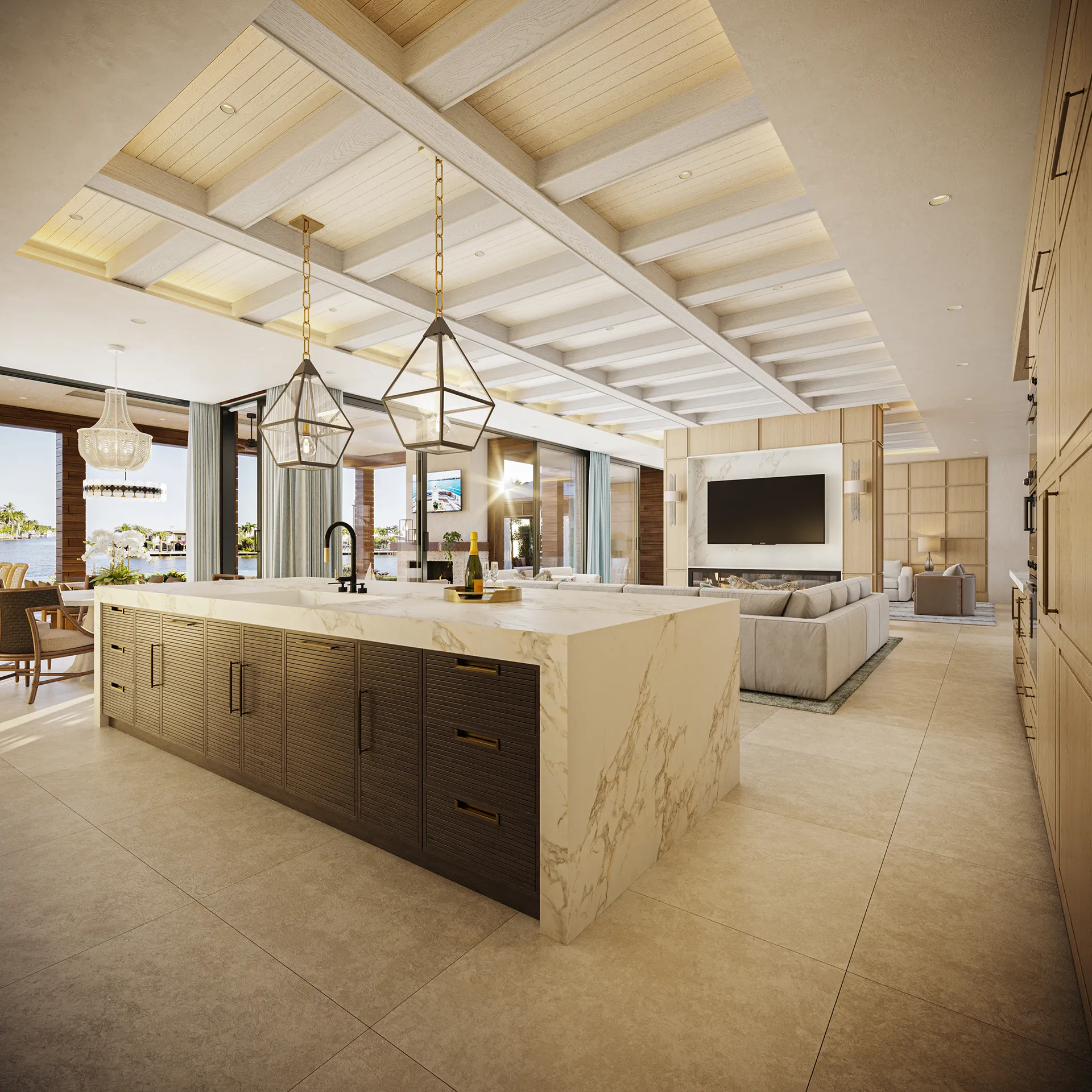 Villa Fort Lauderdale Usa Kitchen Architectural Renderings