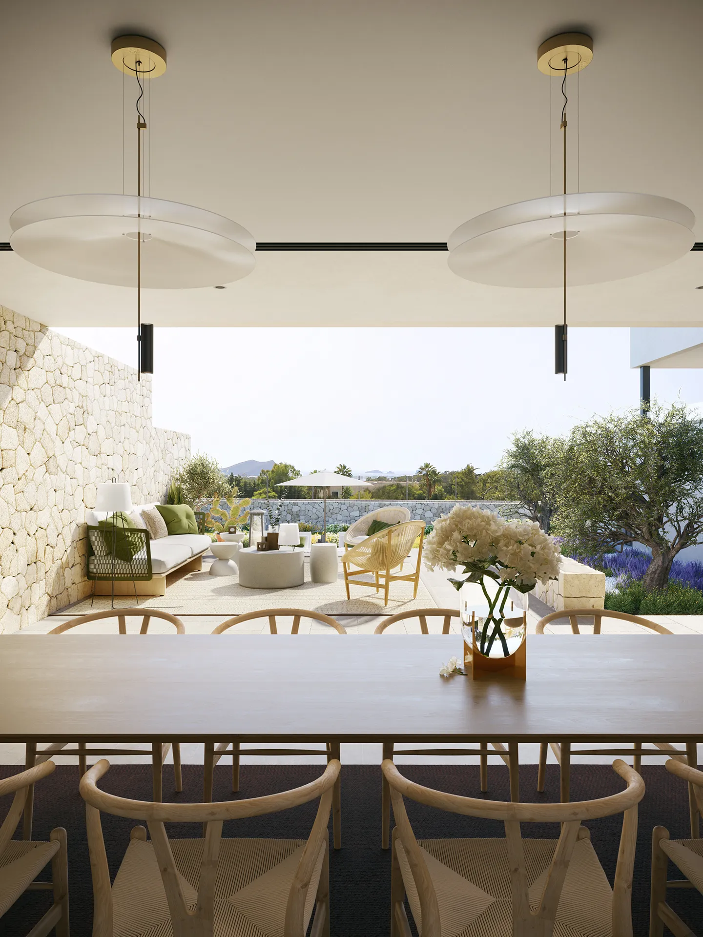 Villa Cala Comte Ibiza Comedor Visualizacion arquitectonica