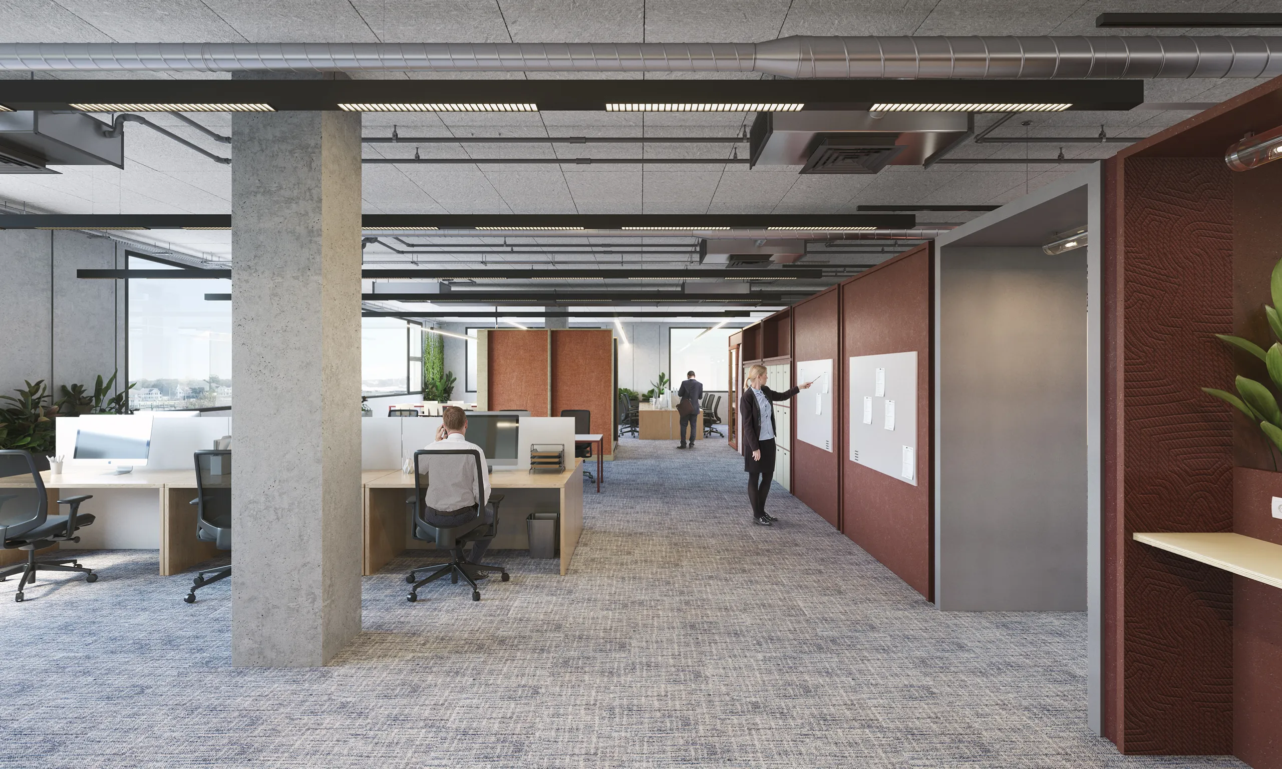 Atrium Park Offices Switzerland Office Photorealistic Cgi