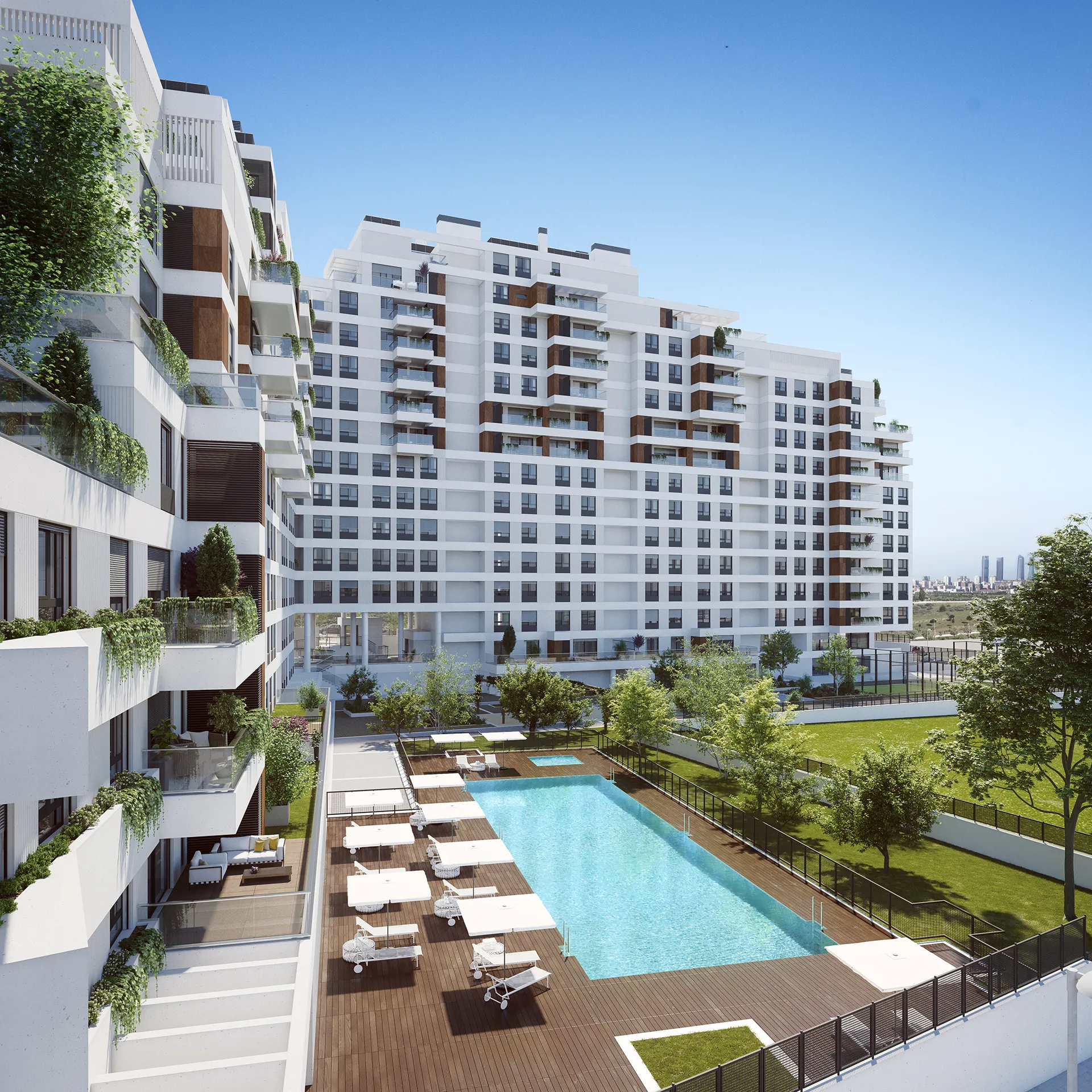 Viviendas Valdebebas Valdebebas Madrid Pool Renderings of Architecture