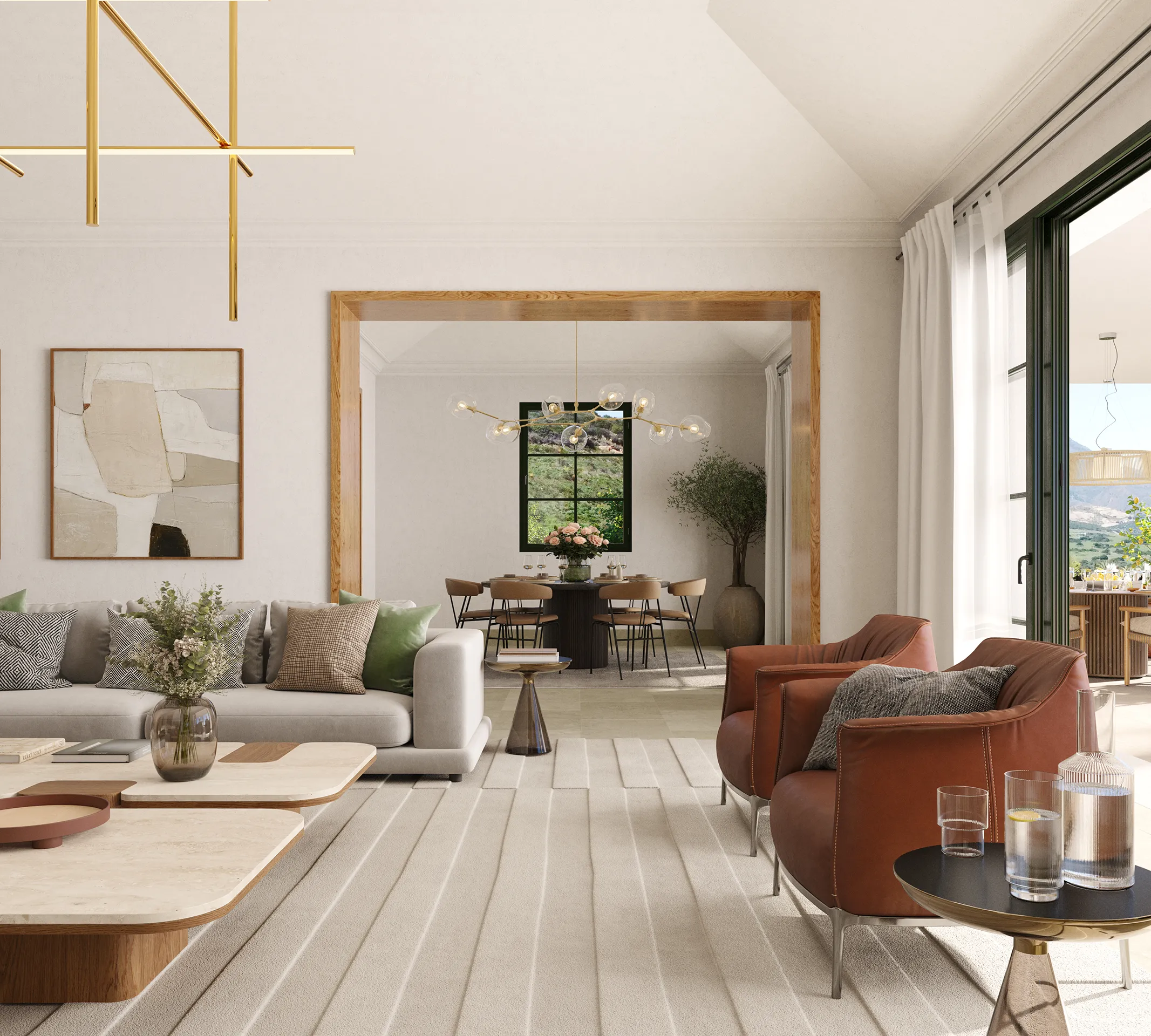 Villa Finca Cortesin Marbella Living Property Branding Renders
