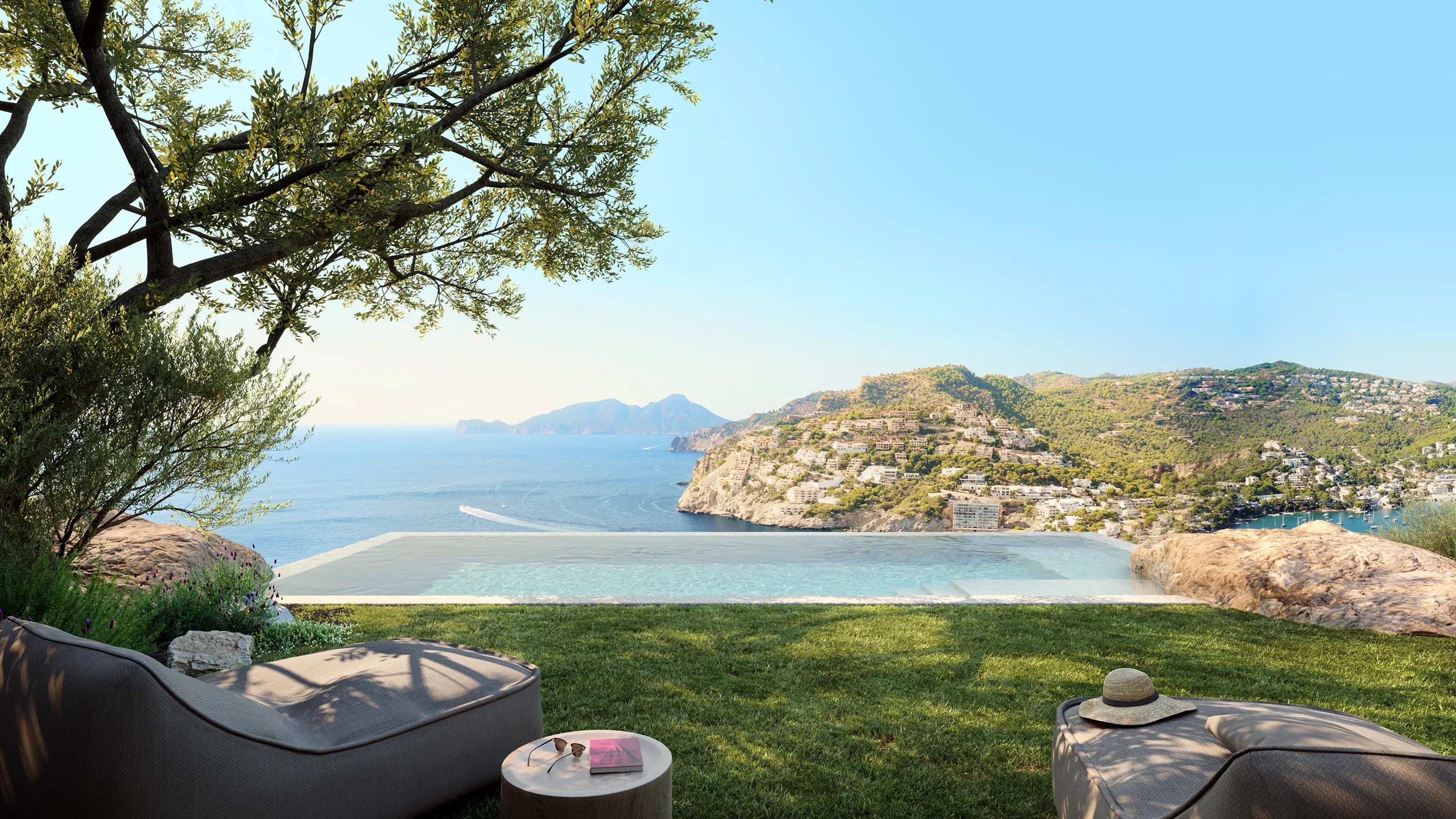 Villa Port Dandratx Mallorca terrace hyperrealistic renders