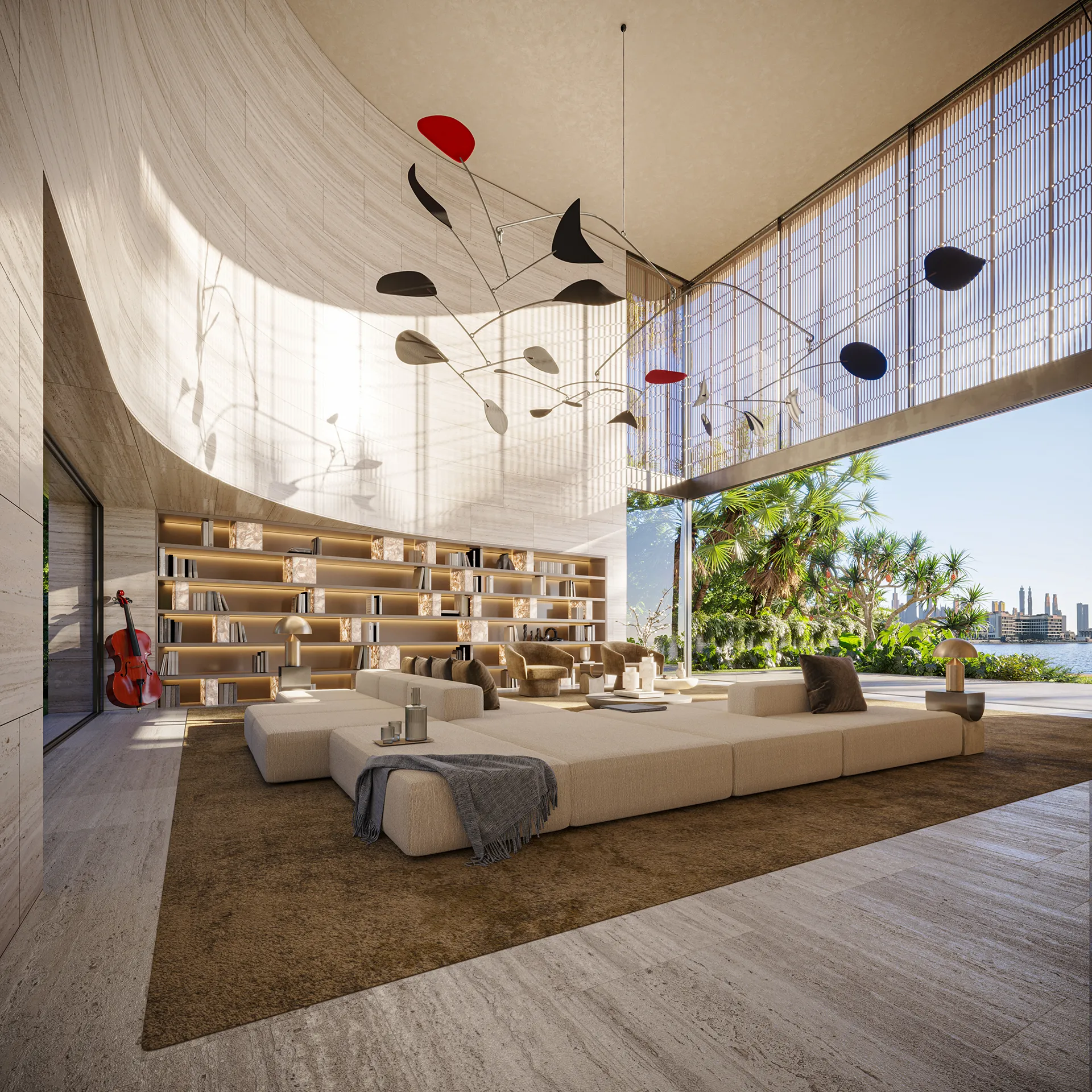 Villa Seafront Dubai Common Areas Property Branding Visualisation