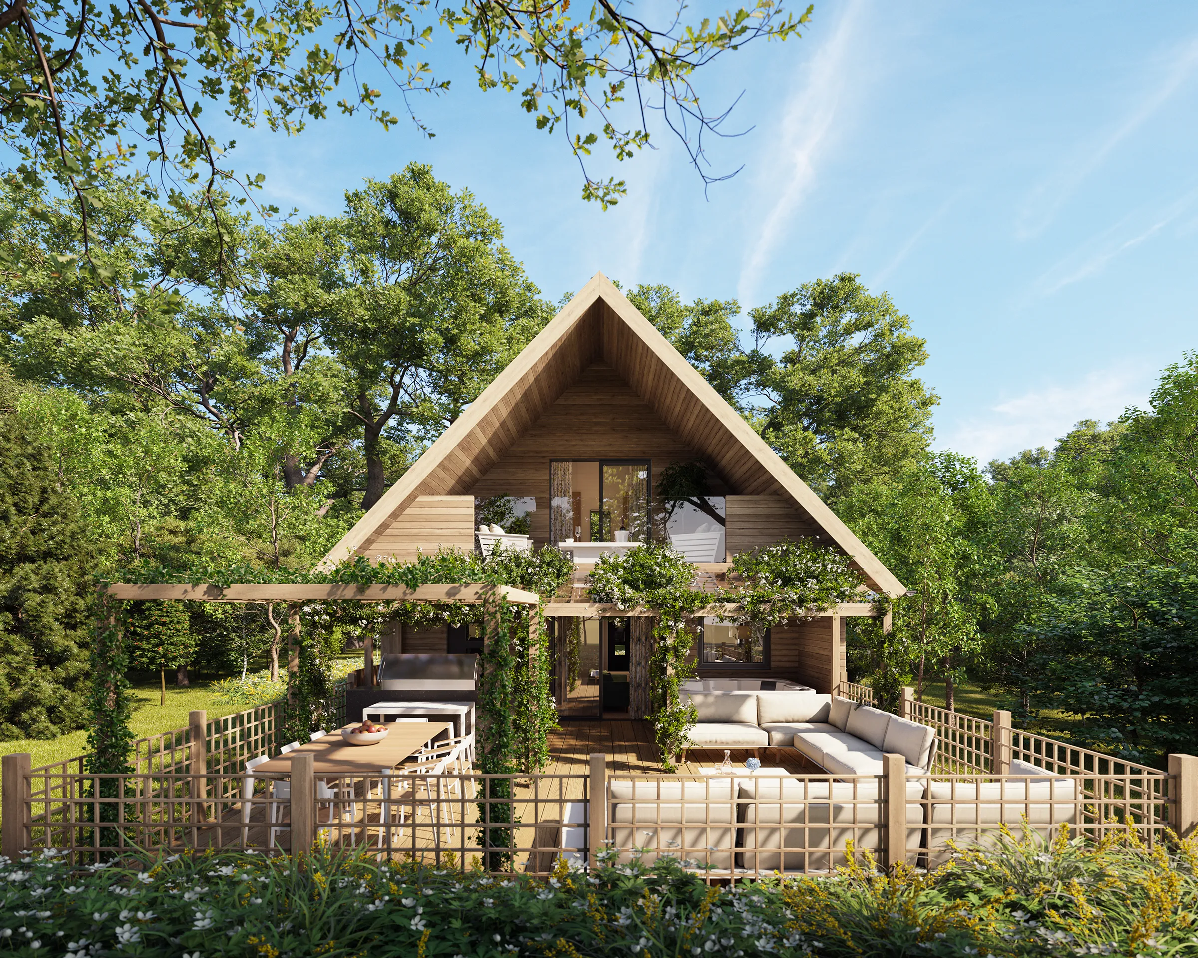 Finlodge Lodge Uk Fassade eye level Architecture Virtual Tour