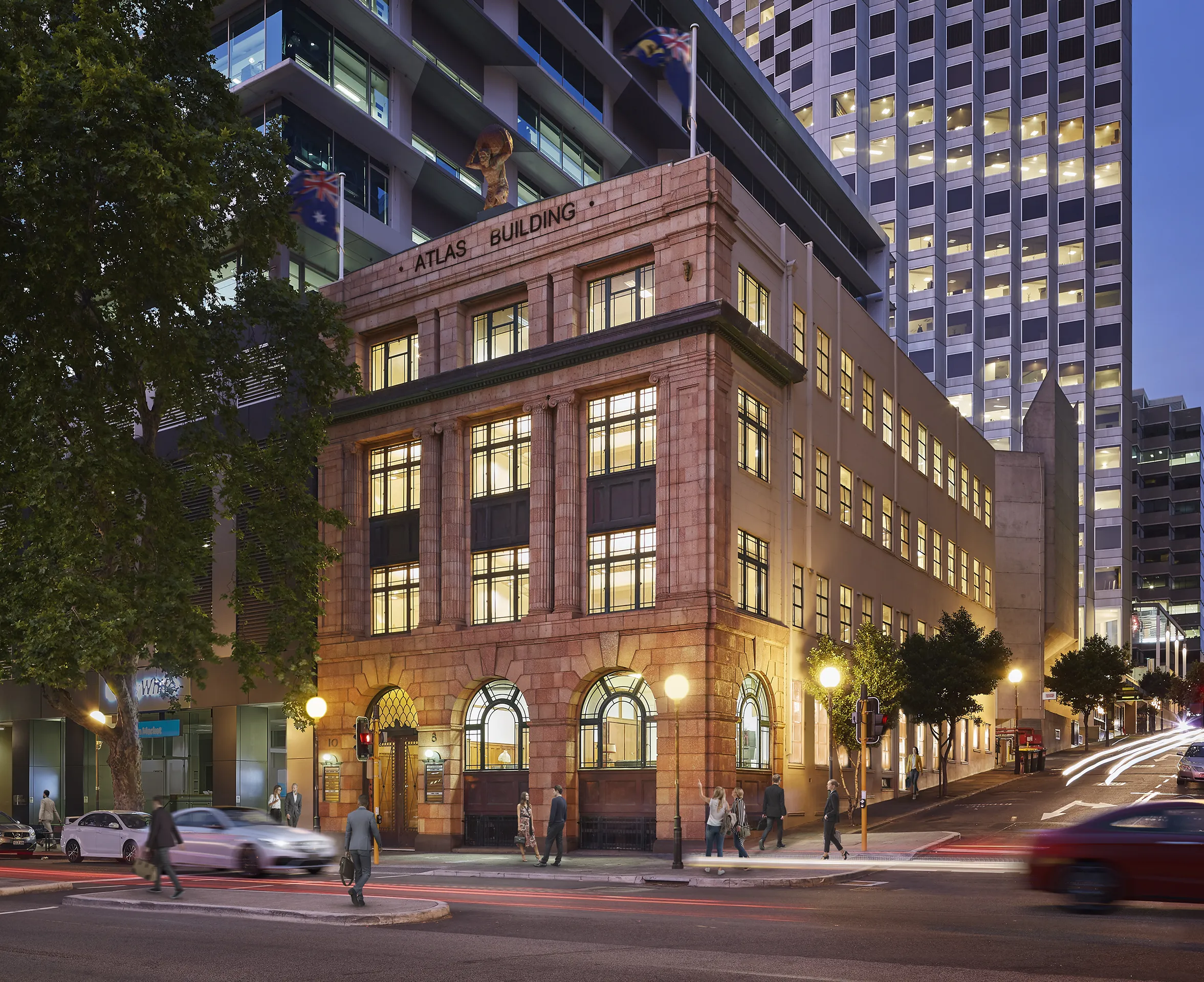 Atlas Office Auckland Australia Fassade eye level Hyperrealistic Virtual Tour