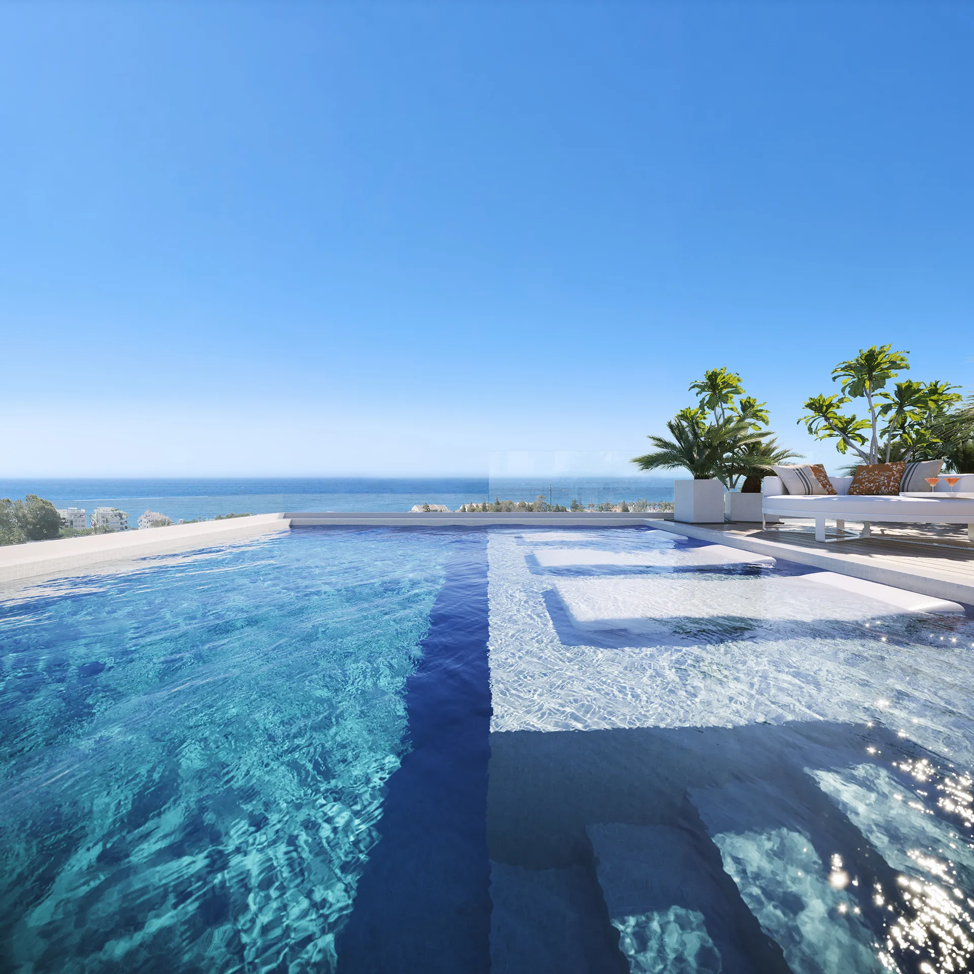 Benalus Residences Golden Mile Marbella Pool Architectural Visualization
