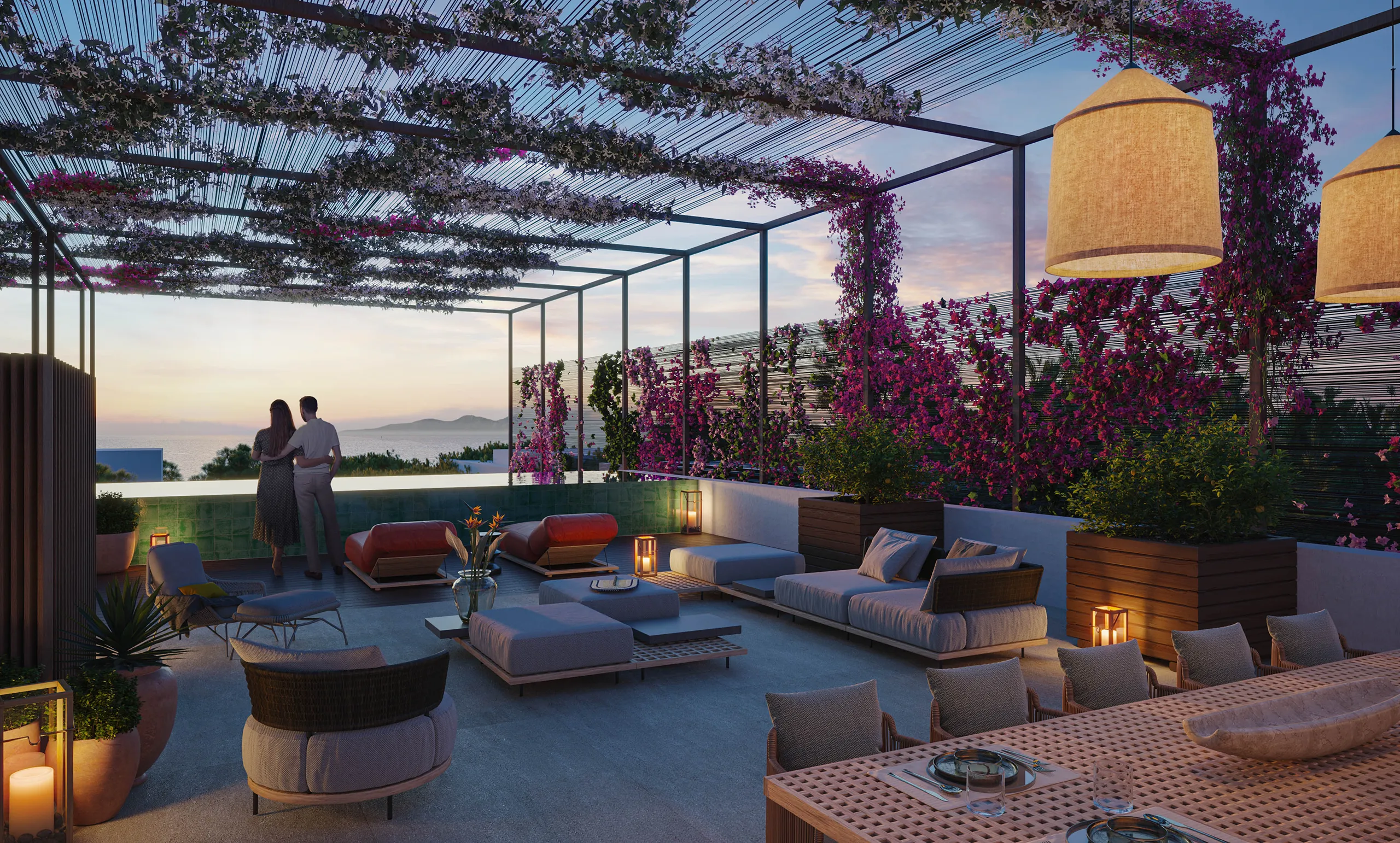 Atenas Housing Atenas Greece Rooftop Photorealistics Renderings