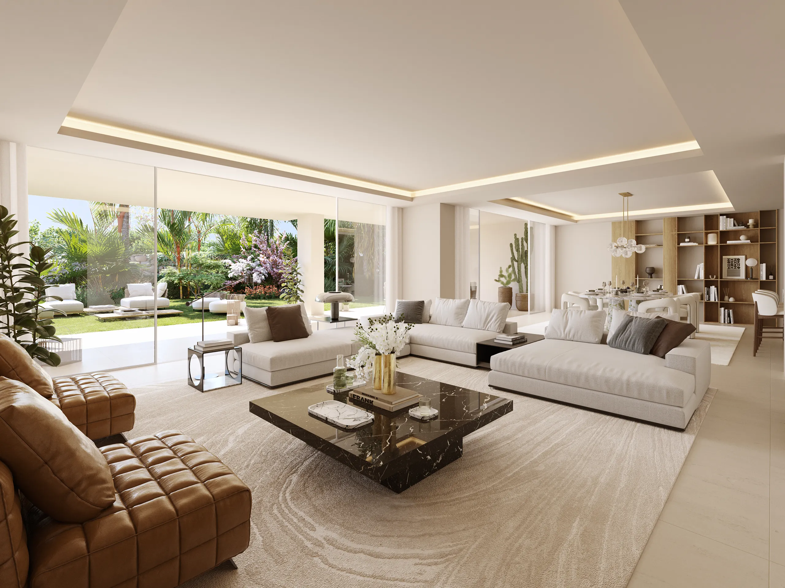 Apartments the Earth Marbella Living Photorealistics Cgi