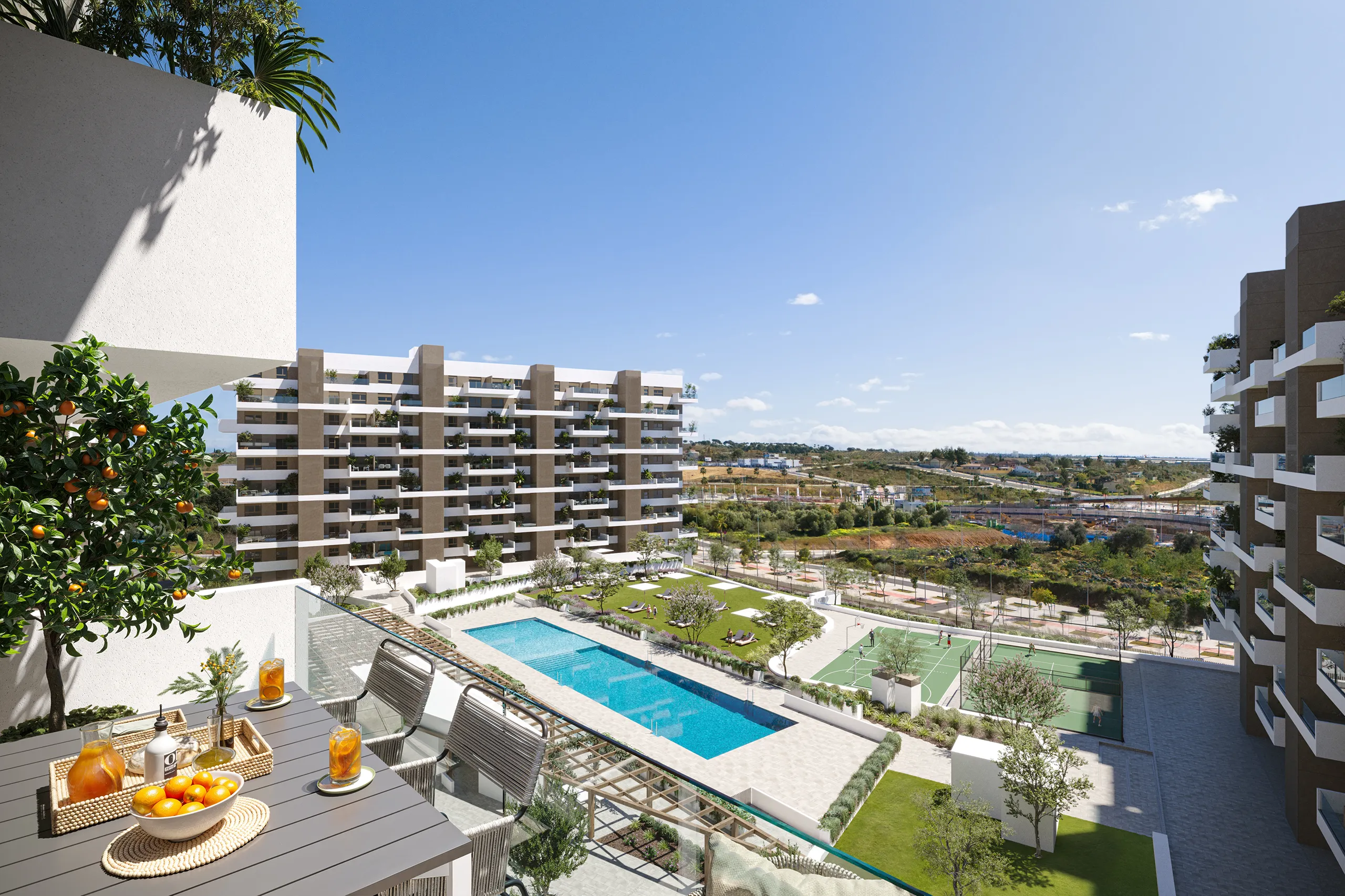 Entrenucleos Piso Sevilla Spain Pool Architectural 3D