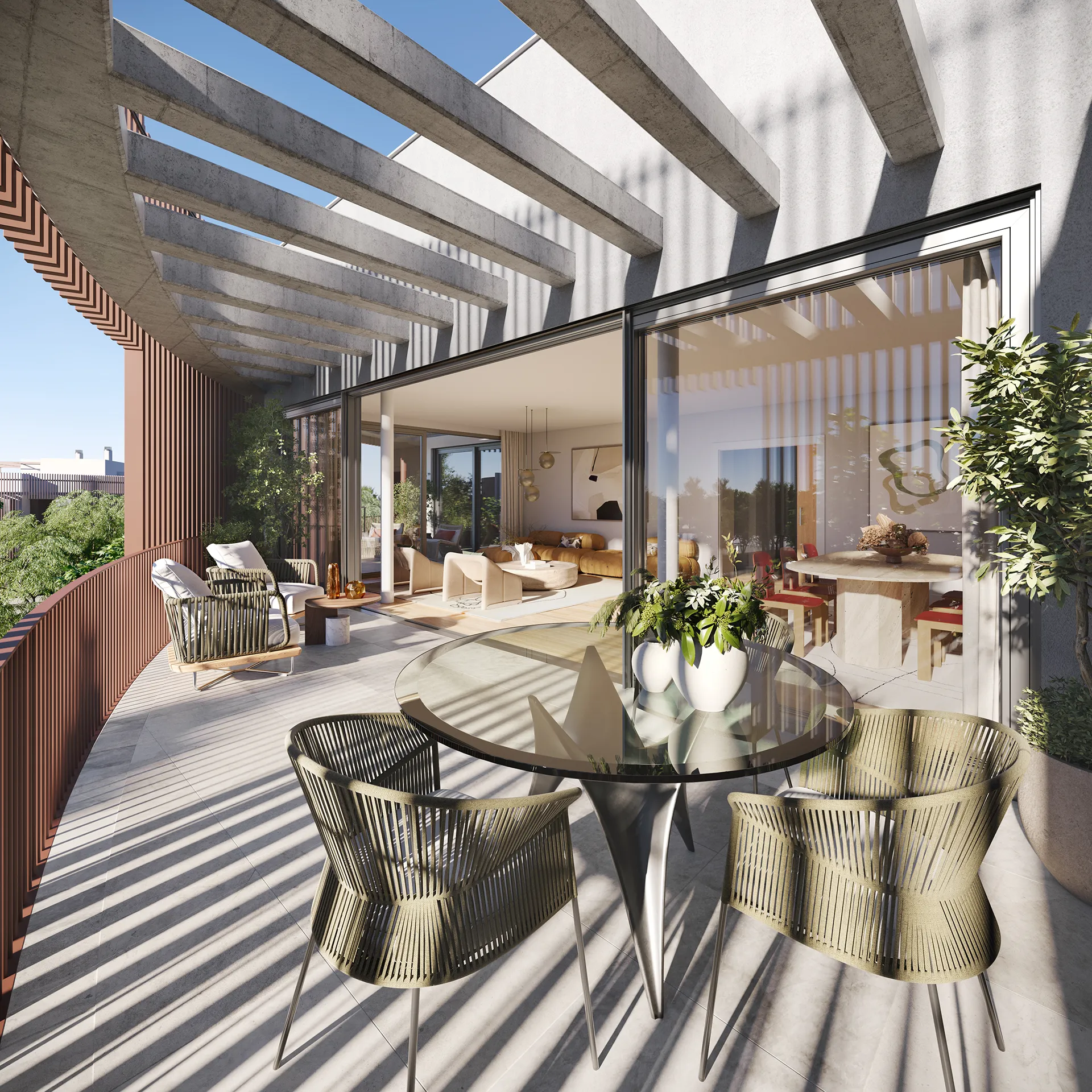 Viviendas Aravaca Madrid pergola 3d arquitectura