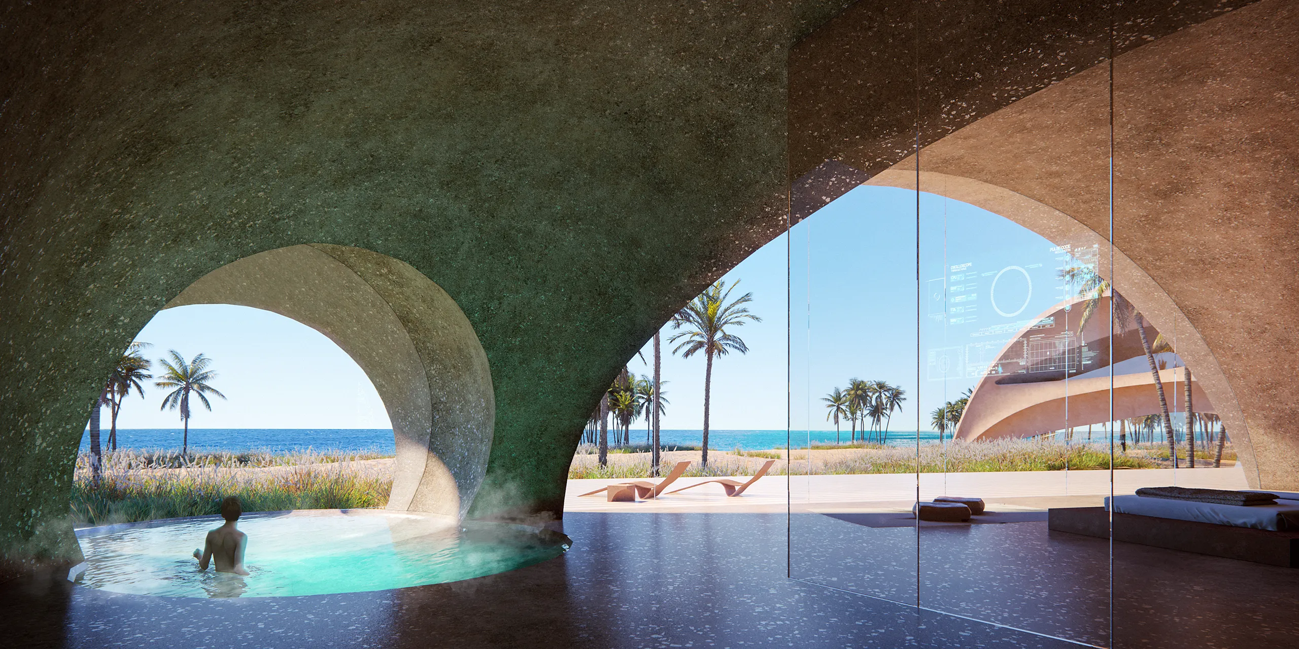Neom Neom Interior Pool Property Branding 3D