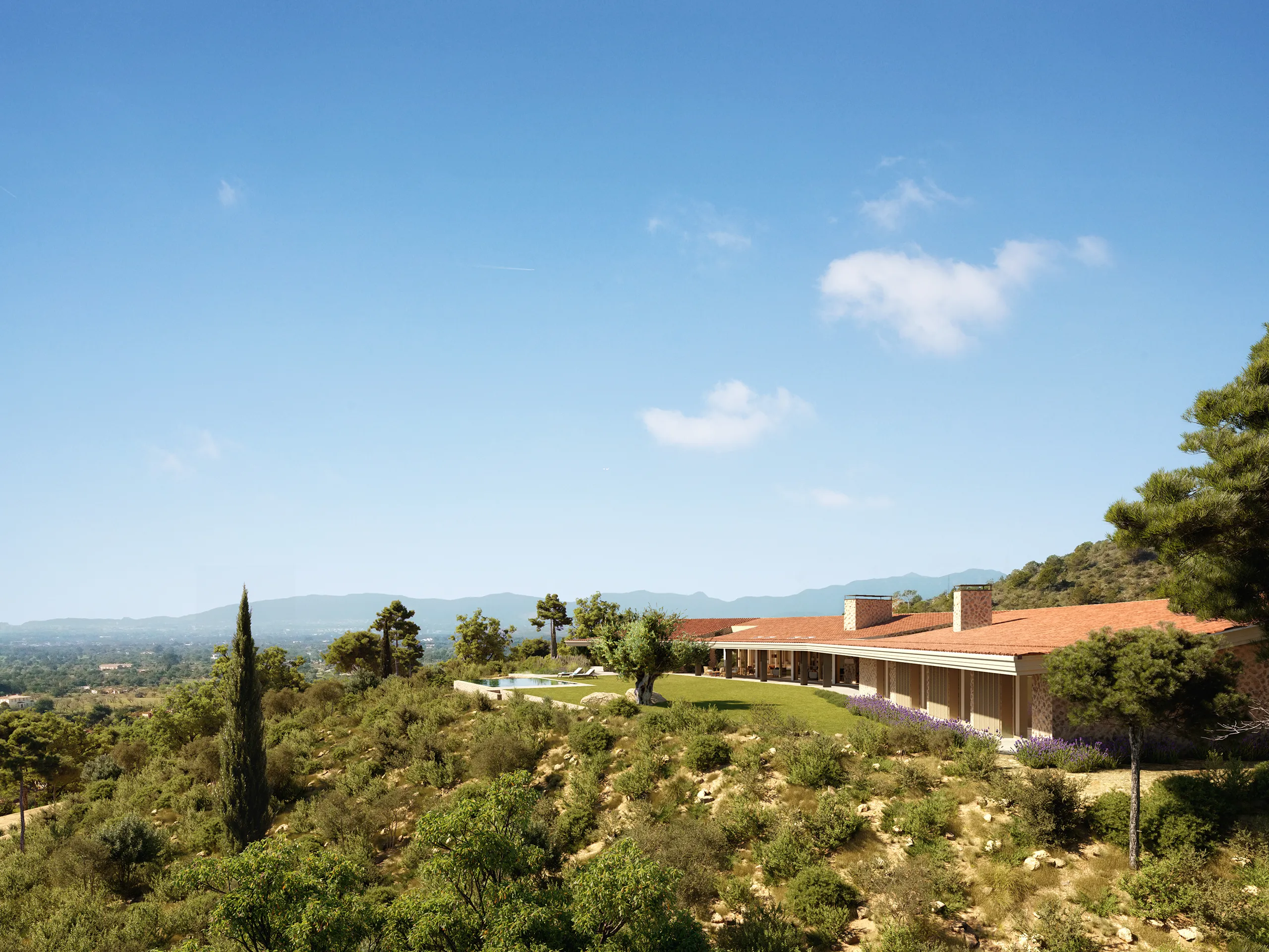 House Bunyola Mallorca Fassade eye level Real Estate Cgi