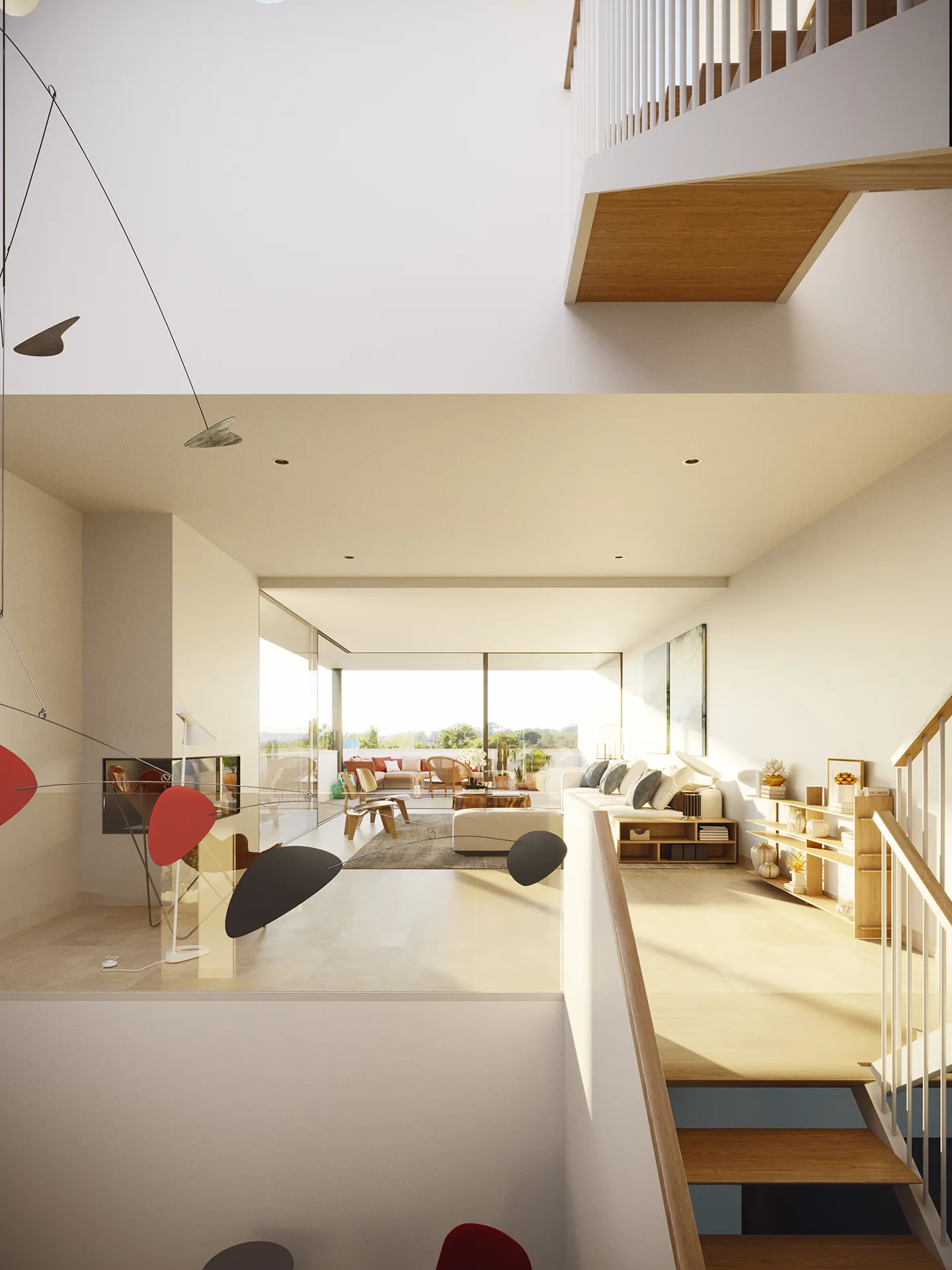 Villa Cala Comte Ibiza sala estar 3D Inmobiliario