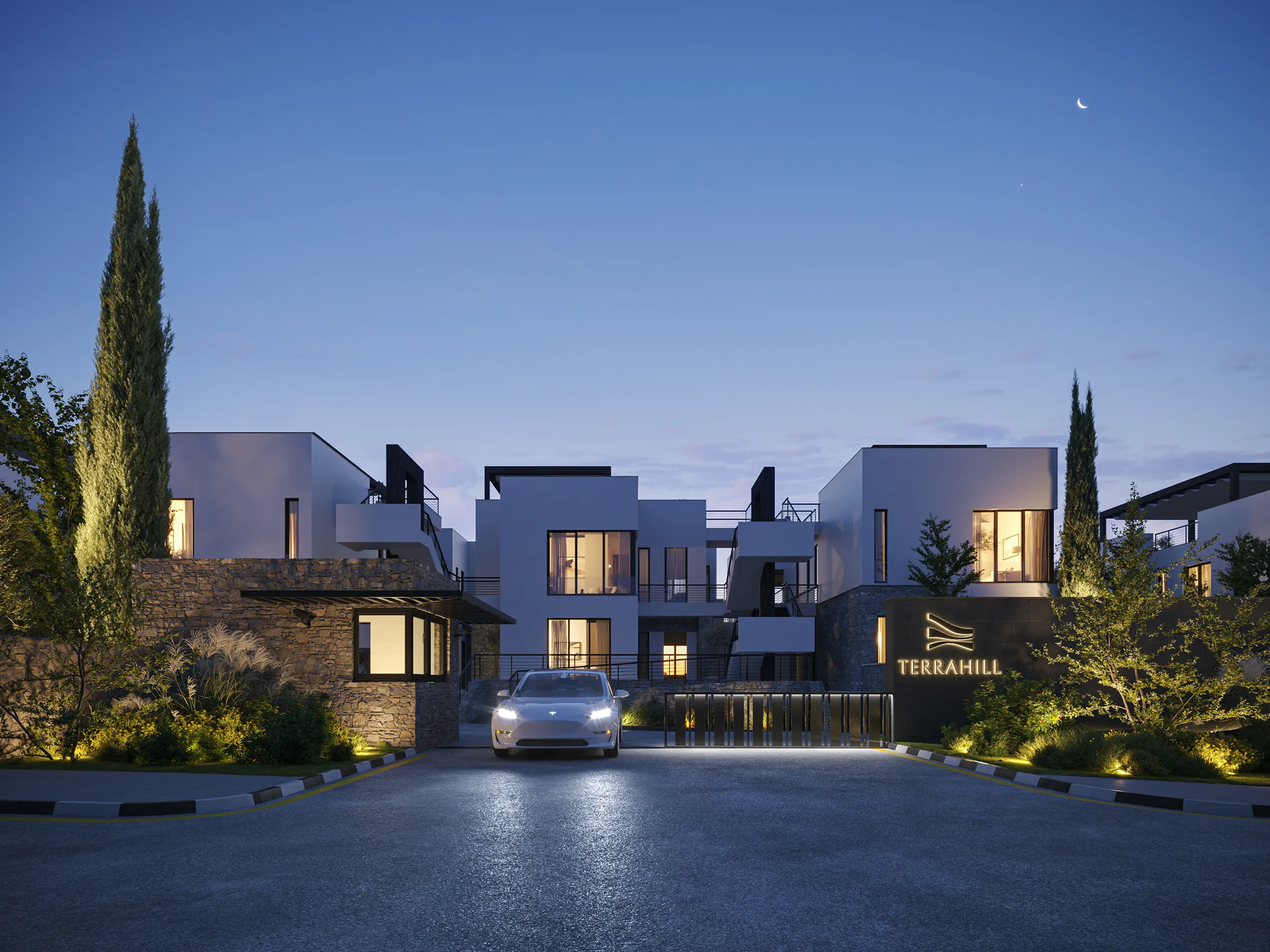 Terra Hill Alsancak Cyprus piscina renders fotorrealista