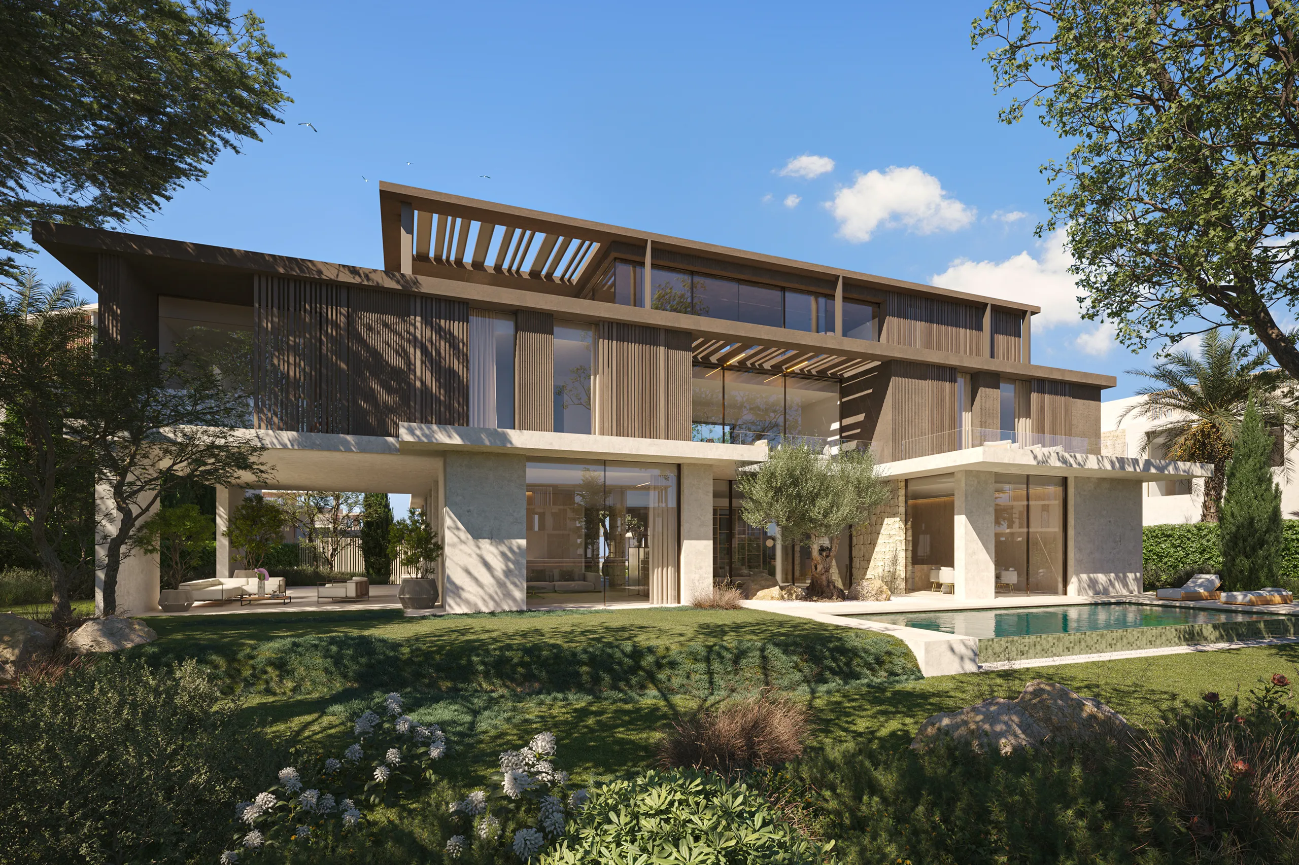 Villa Dubai Fassade eye level Real Estate Vr