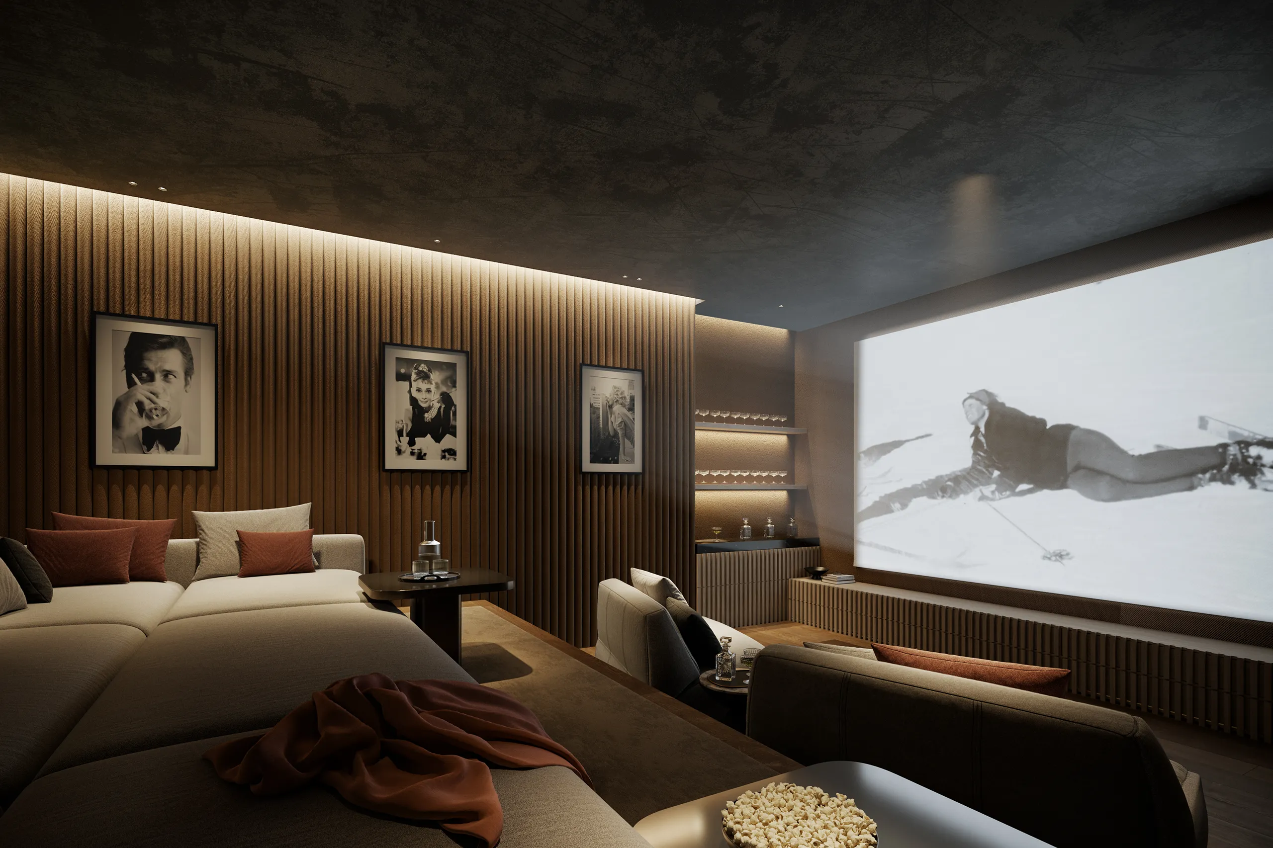 Villa Kitzbühel Austria Home Cinema Photorealistic Rendering