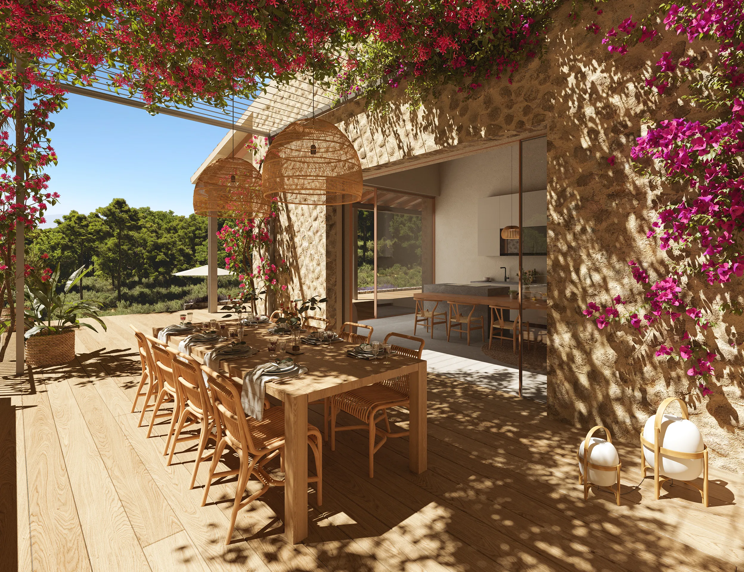 House Bunyola Mallorca Pergola Real Estate Renders
