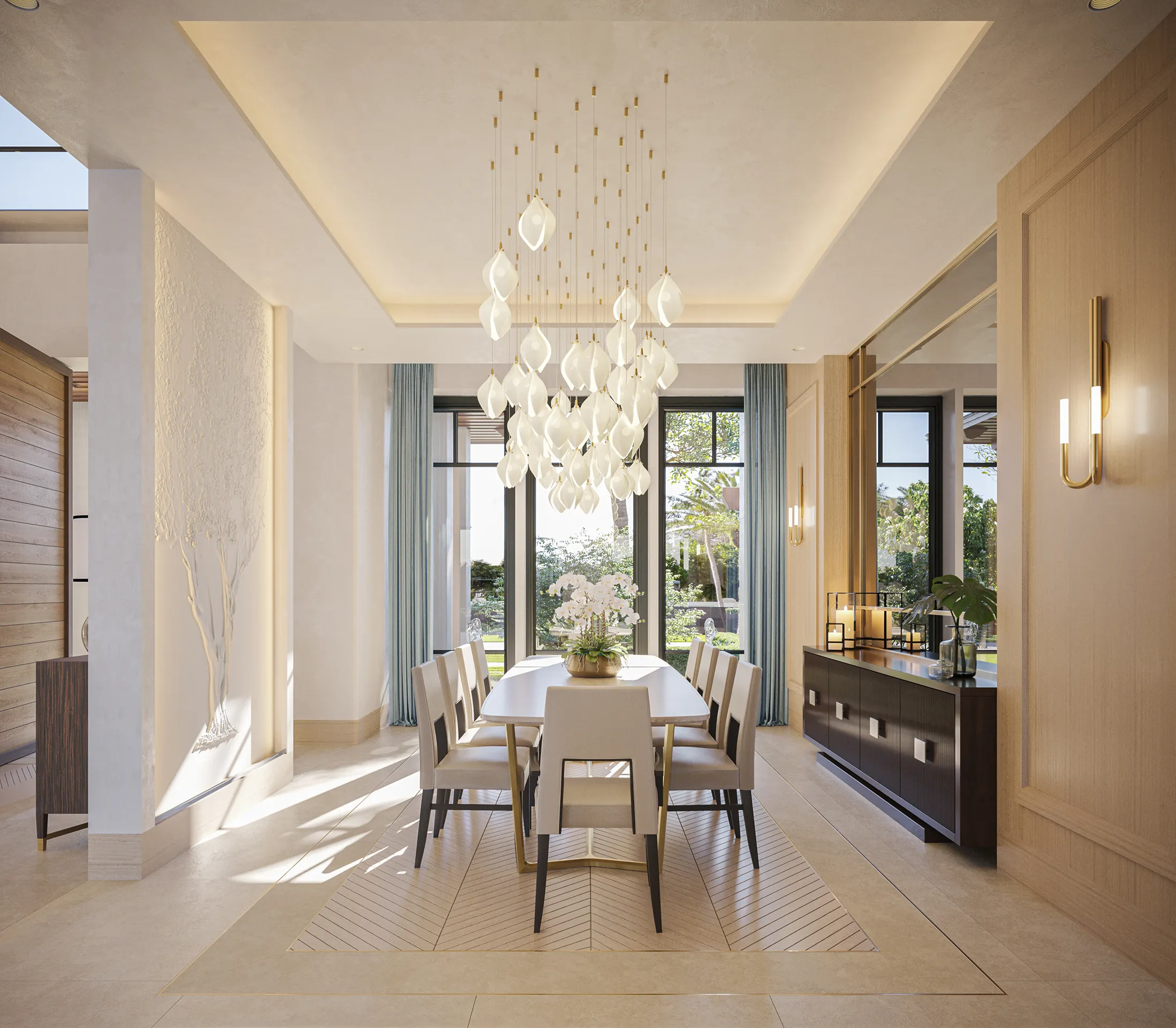 Villa Fort Lauderdale Usa Dining Photorealistic Visualization