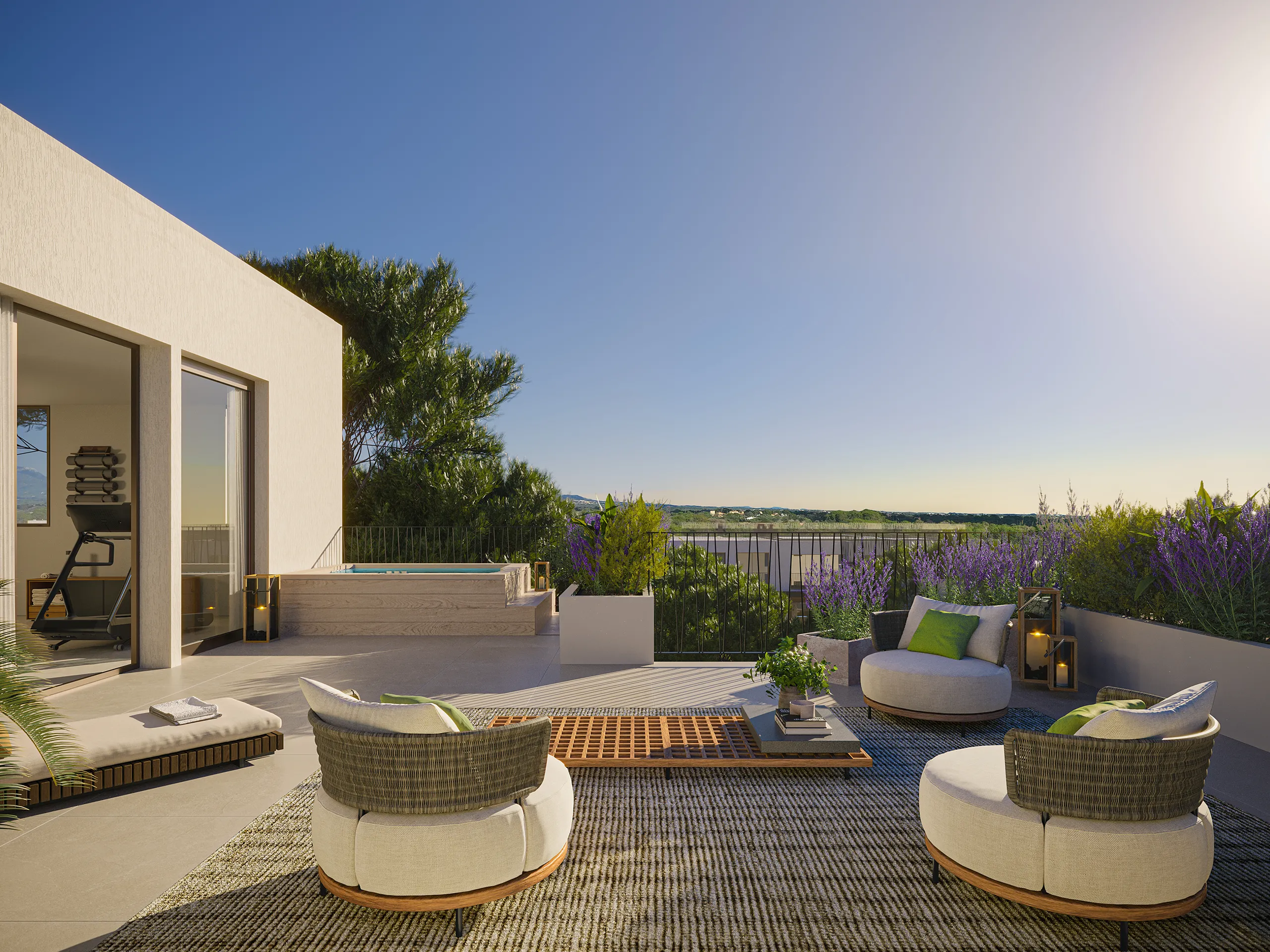 Villa Santanyi Mallorca terraza 3D Fotorrealismo