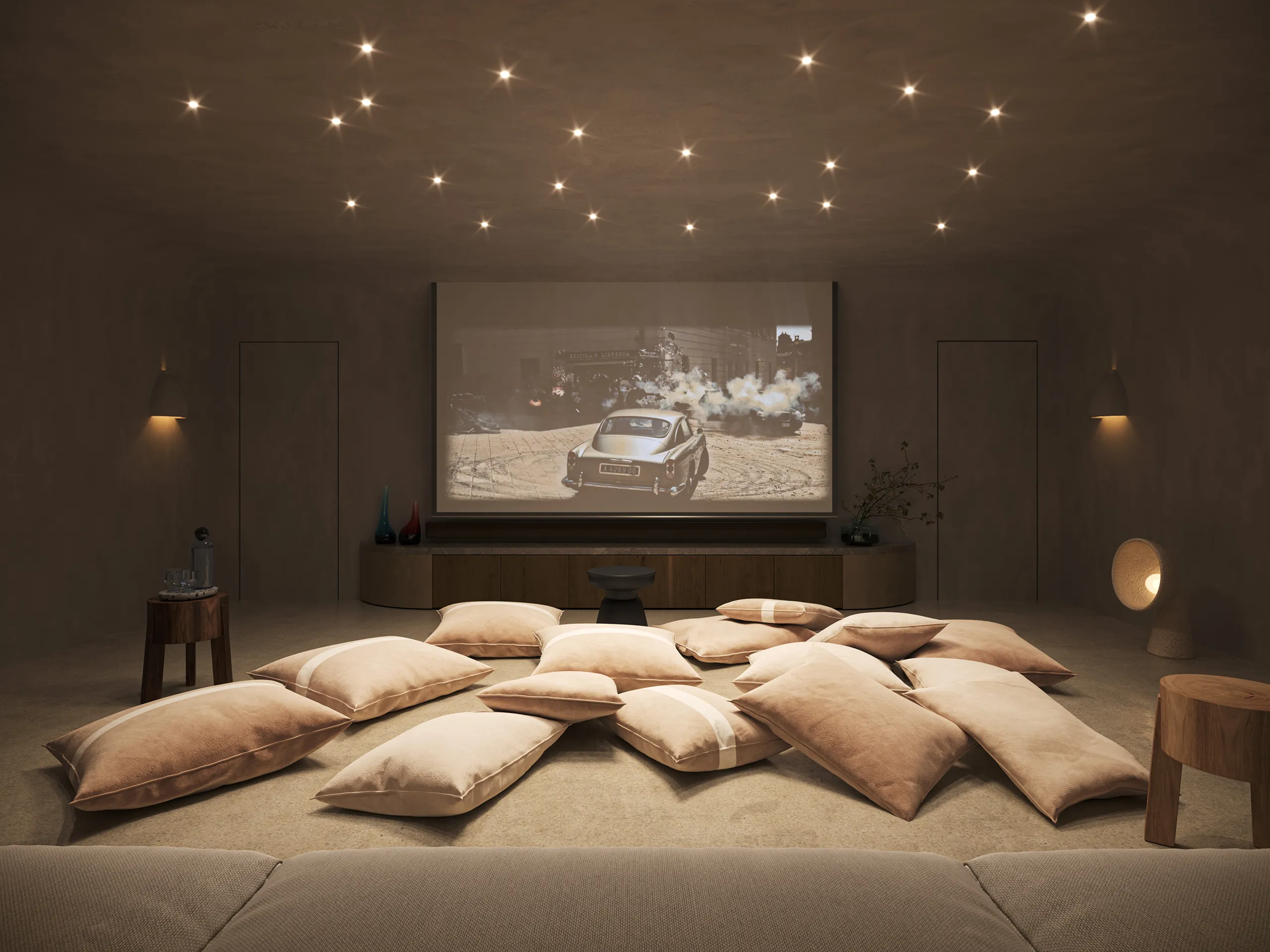 Finca Sta Maria Mallorca sala cine 3d arquitectura