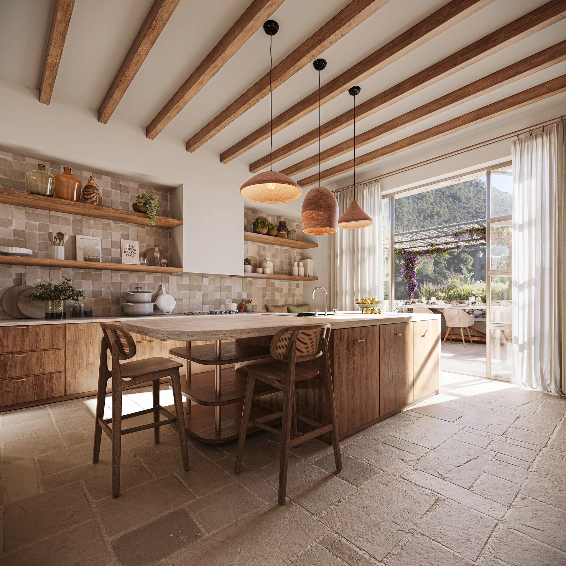 Casa Valldemossa Mallorca Baño cgi fotorrealista