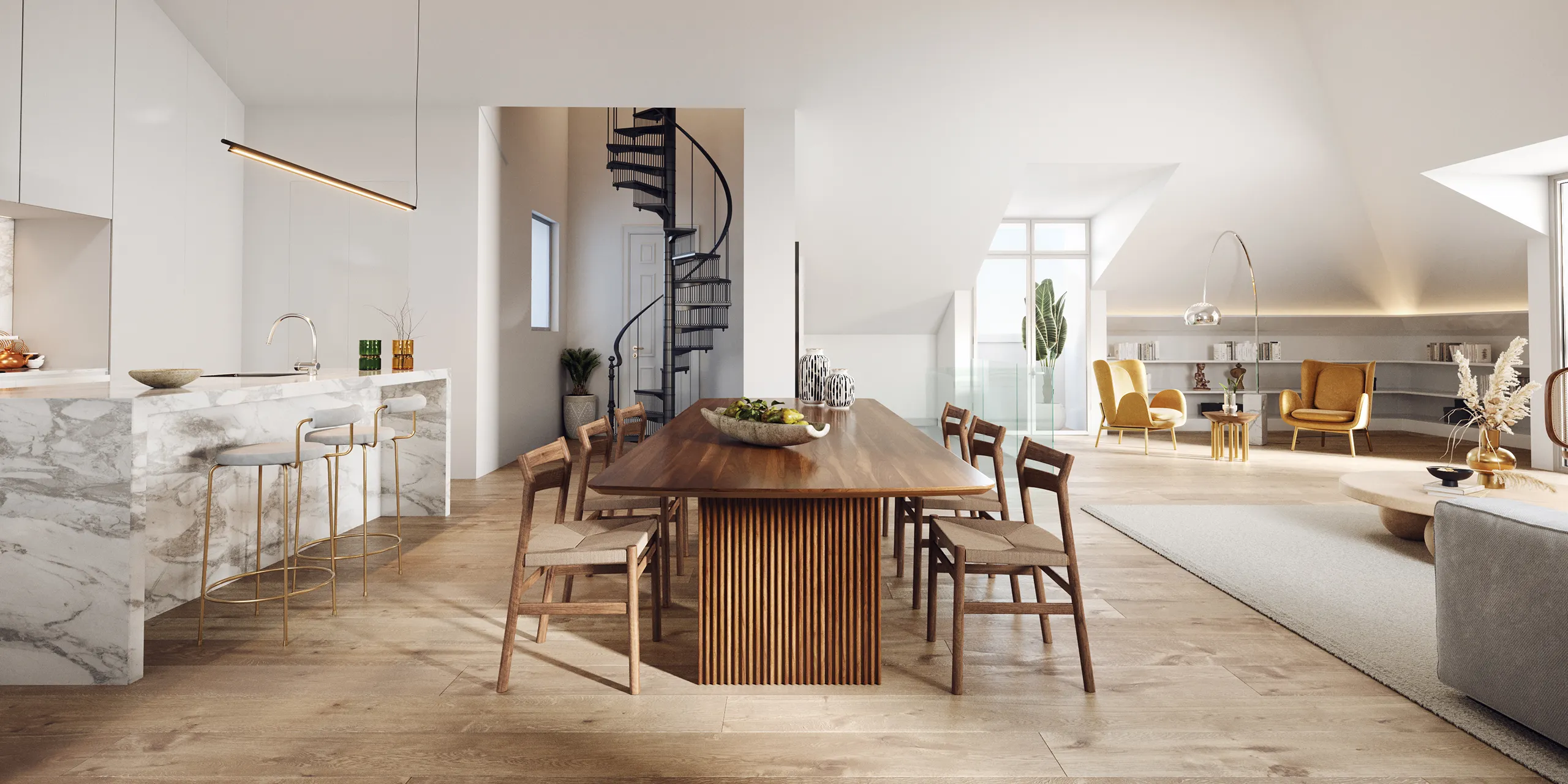 Pinheiro Residences Lisboa Portugal Dining Architecture 3D