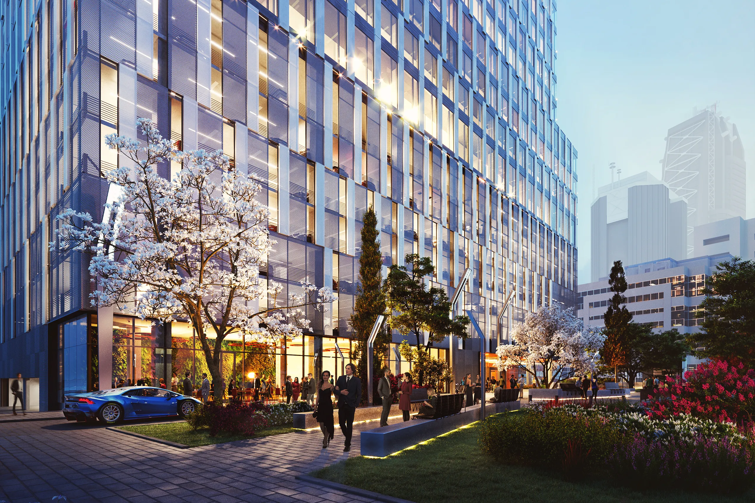 Tysons Headquarters Chicago Usa Fassade eye level architectural renders